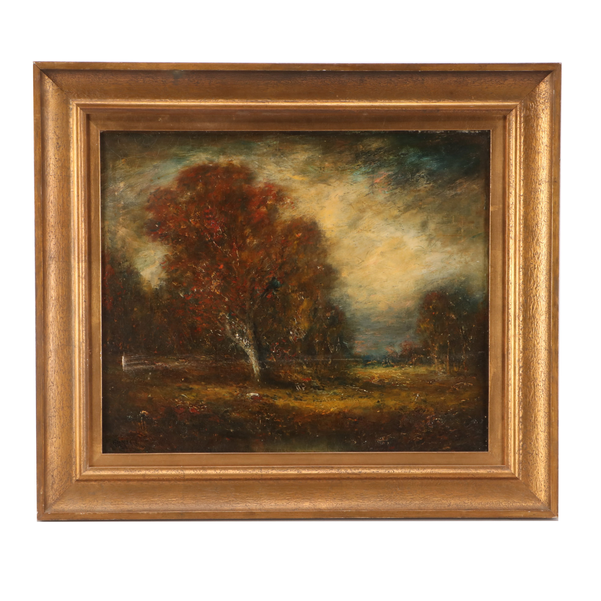 Hudson Mindell Kitchell Tonalist Oil Landscape on Canvas