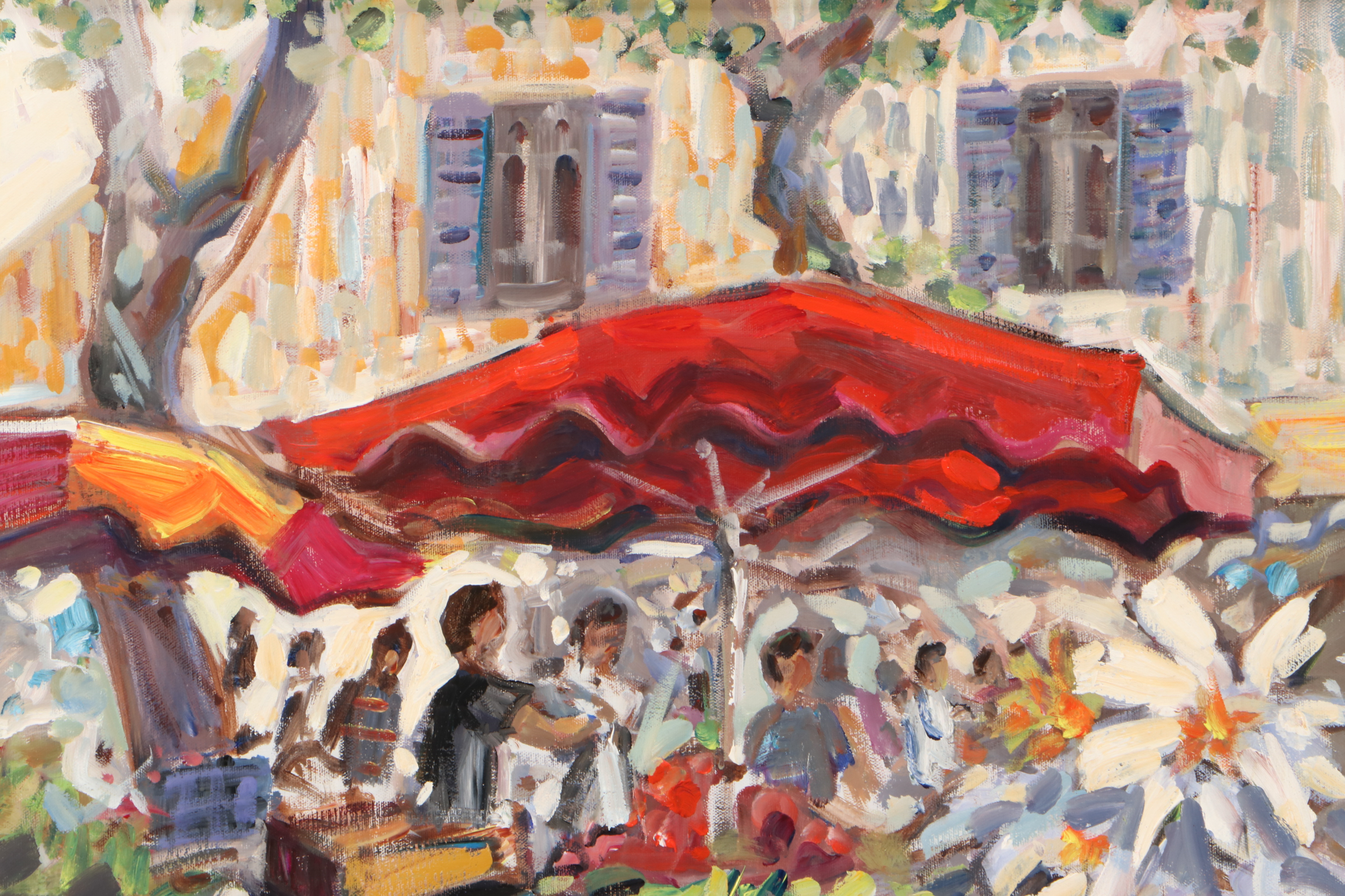 Frédéric Bonin Pissarro European Market Scene Oil Painting