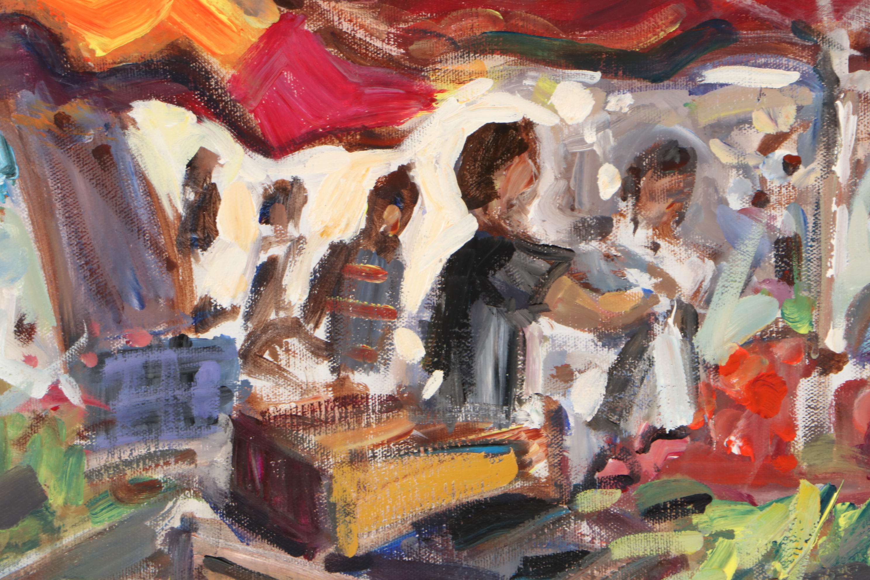 Frédéric Bonin Pissarro European Market Scene Oil Painting