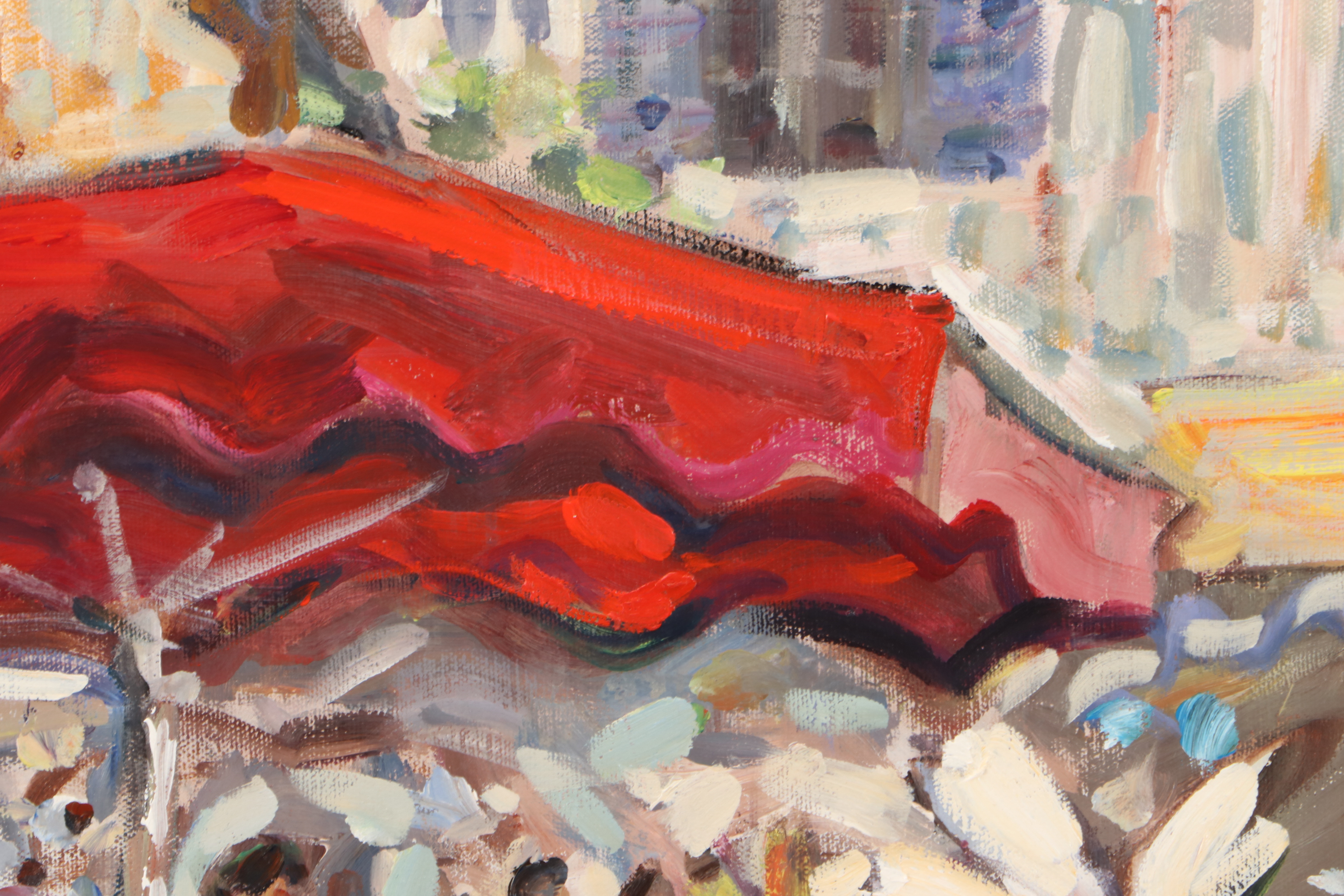 Frédéric Bonin Pissarro European Market Scene Oil Painting