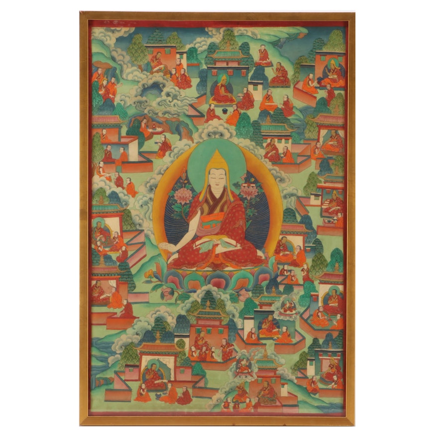 19th Century Tibetan Buddhist  Thangka Painting
