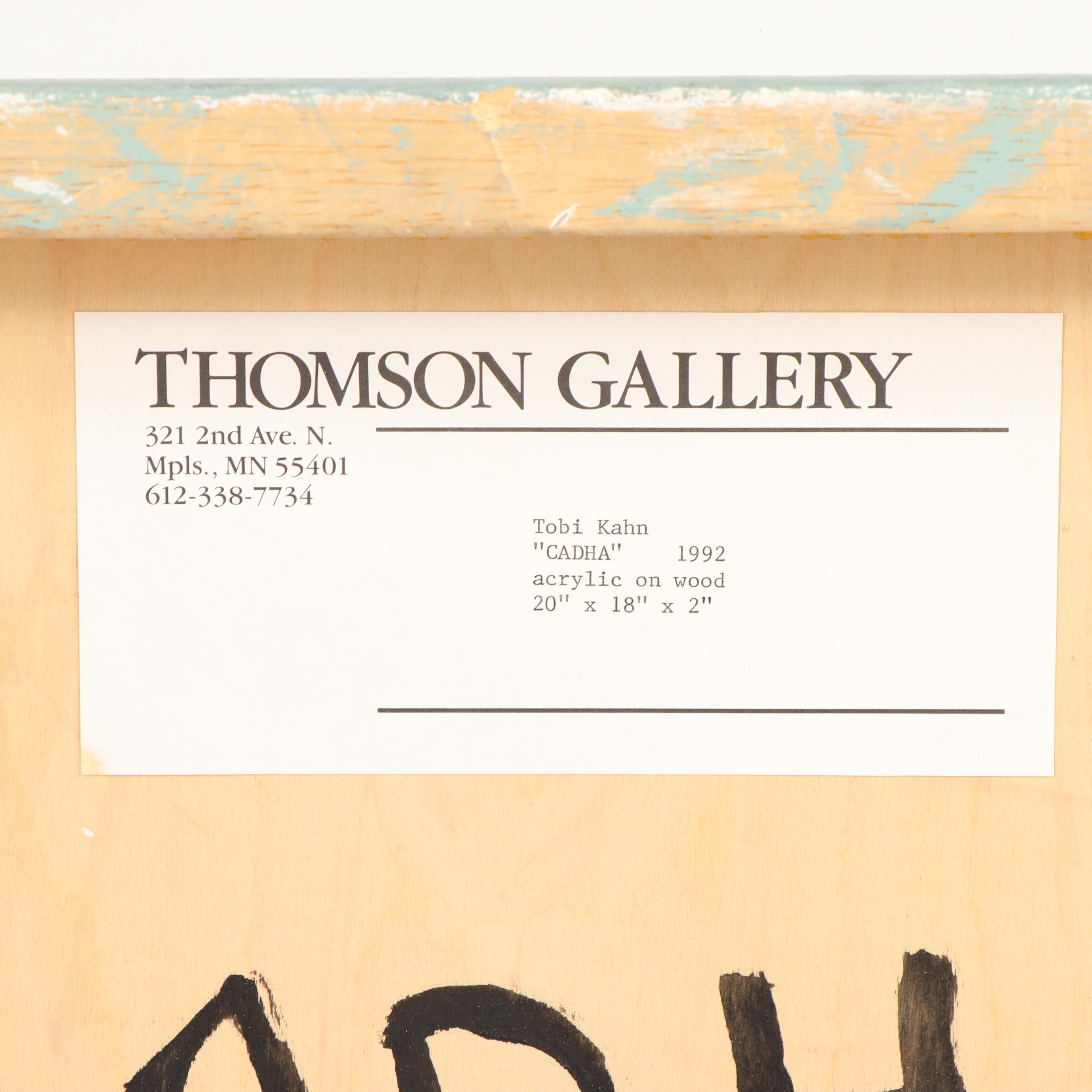 Toby Kahn 1992 Acrylic Painting "Cadha"