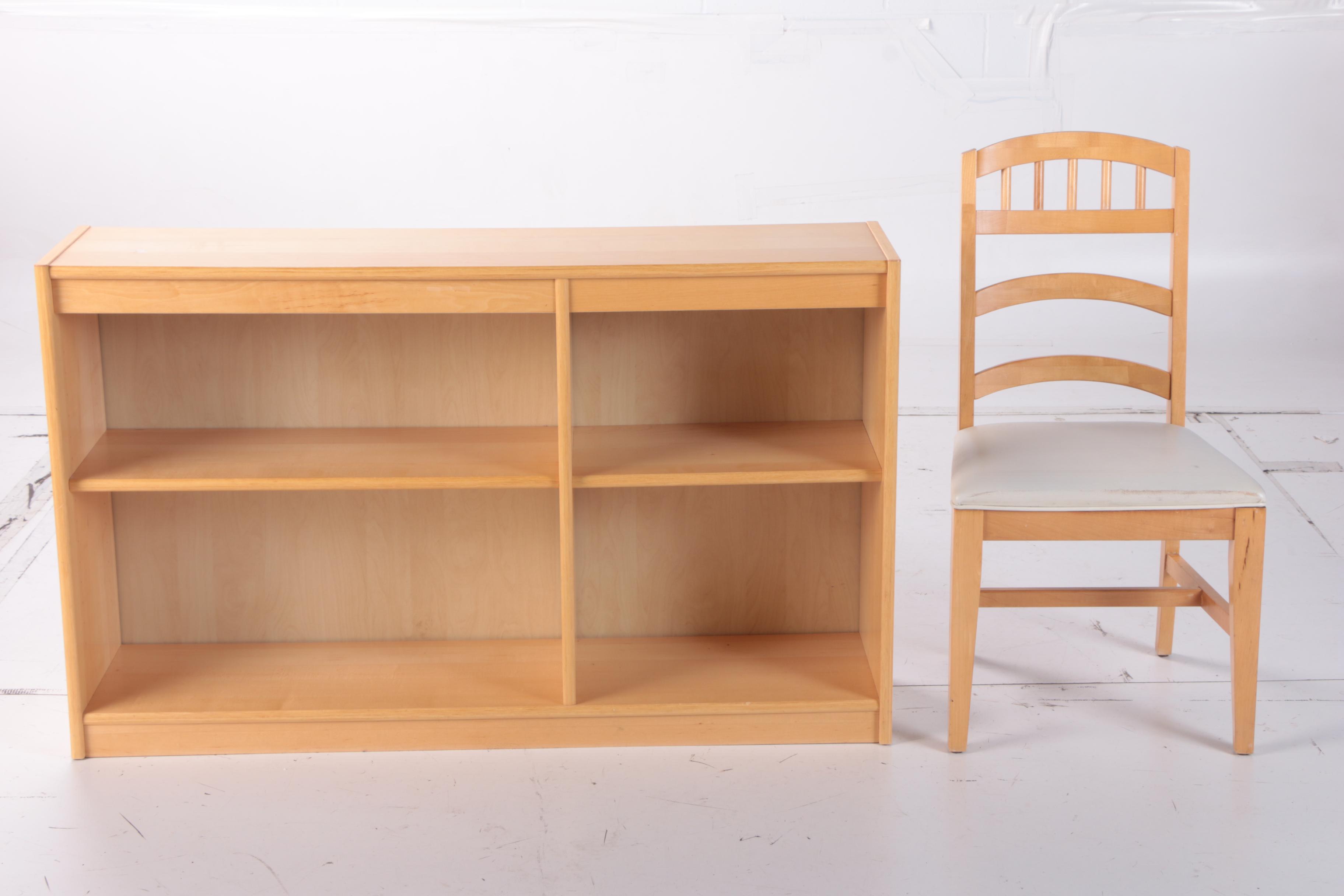 Stanley Furniture Maple Finish Bookcase and Student Chair