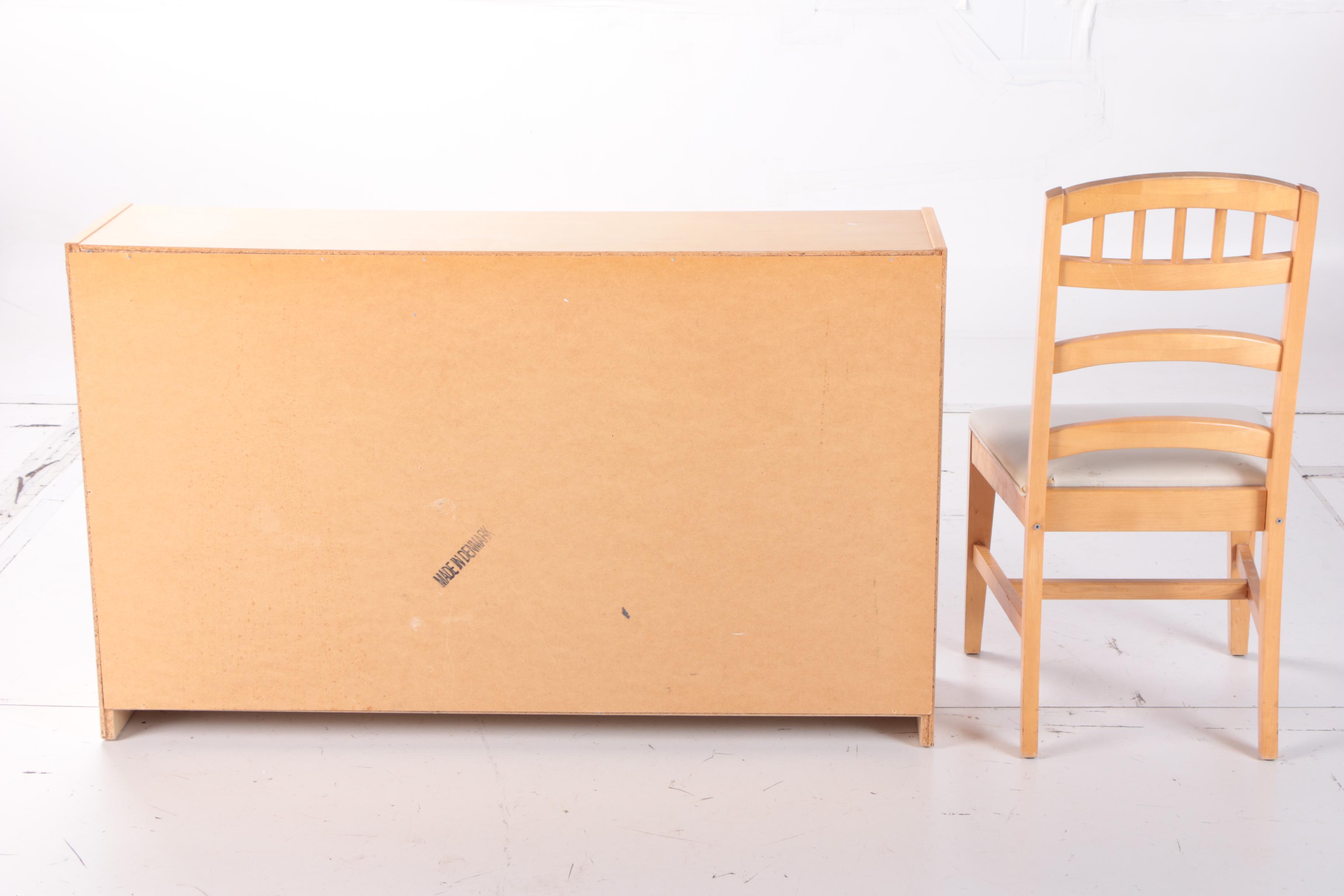 Stanley Furniture Maple Finish Bookcase and Student Chair