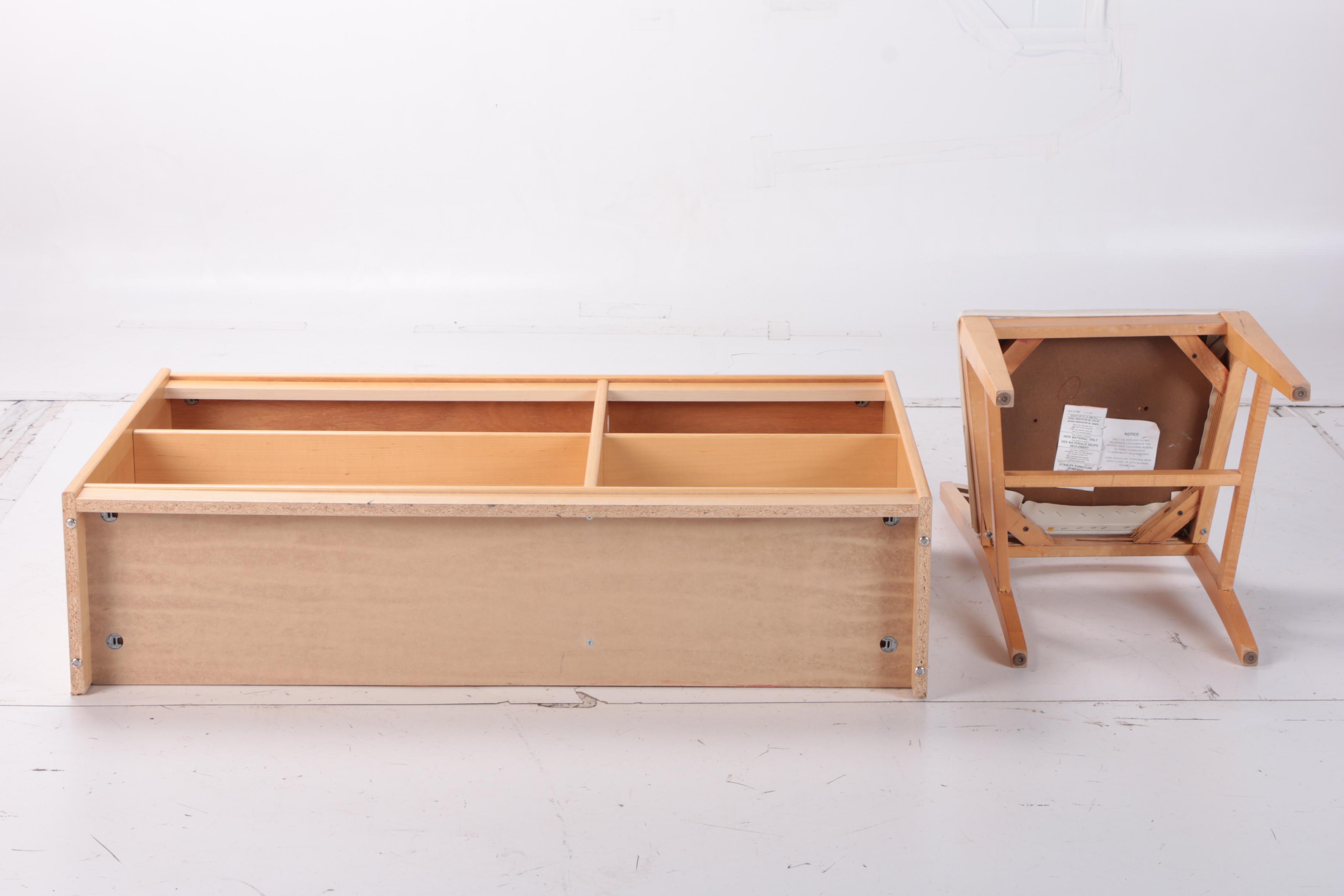 Stanley Furniture Maple Finish Bookcase and Student Chair