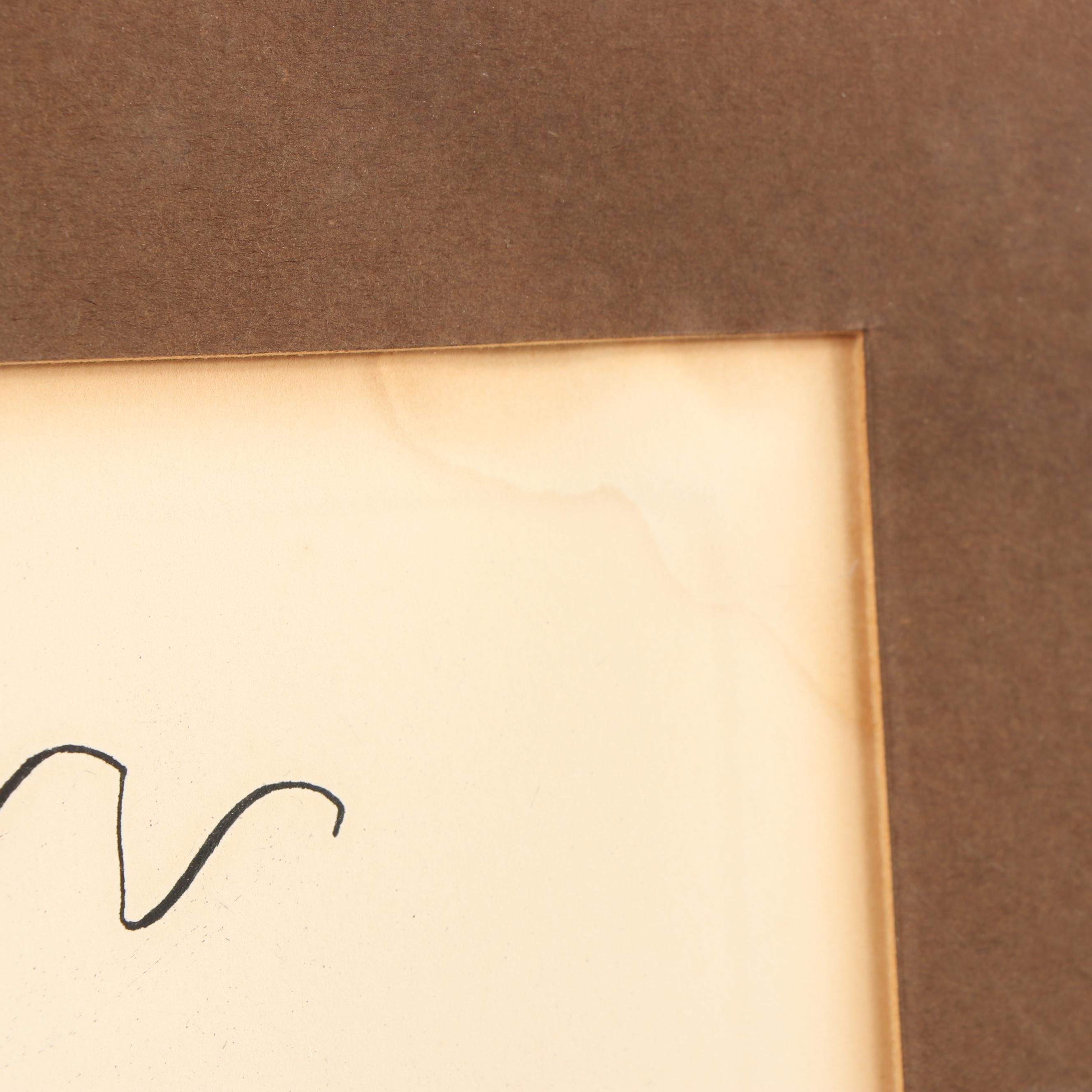 Restrike Etching after Pablo Picasso "Pour Robie"