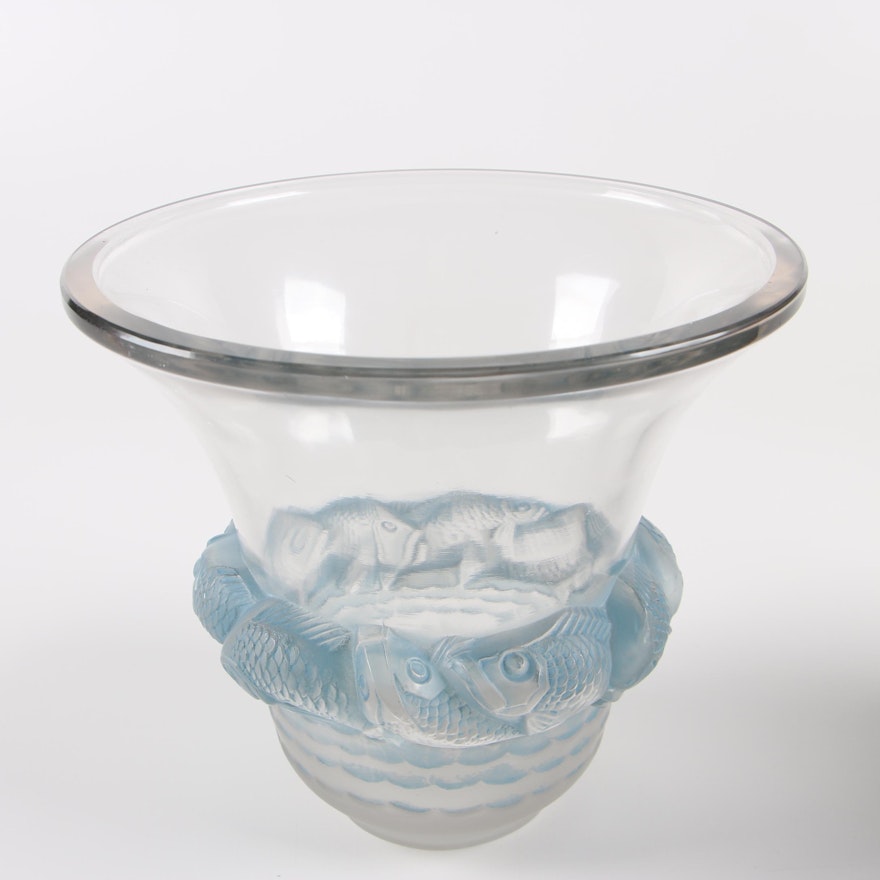 Vintage René Lalique "Piriac" Art Glass Vase