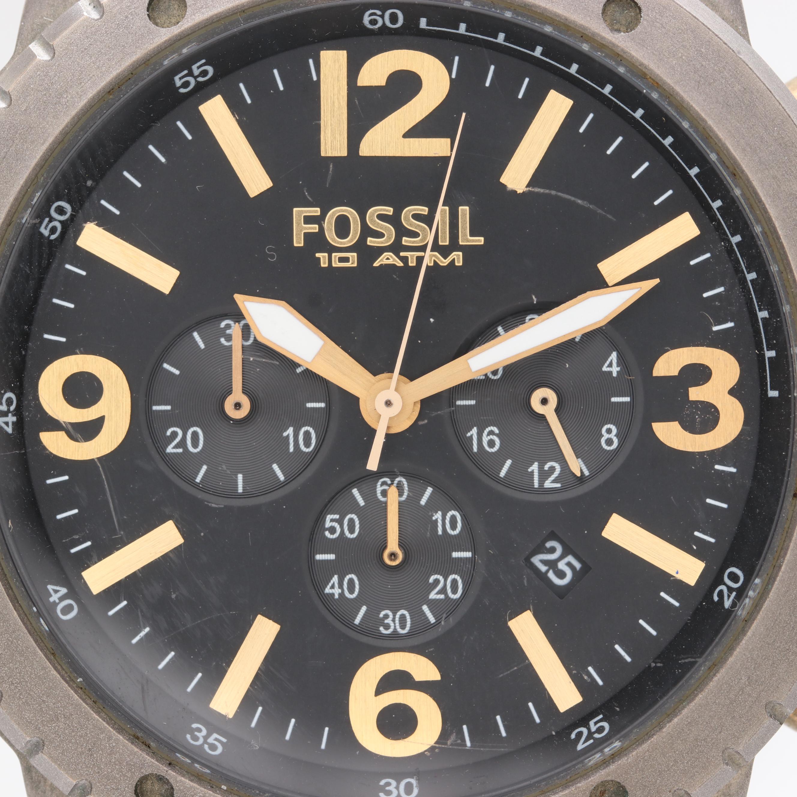 Fossil Silver Tone Chronograph Watch