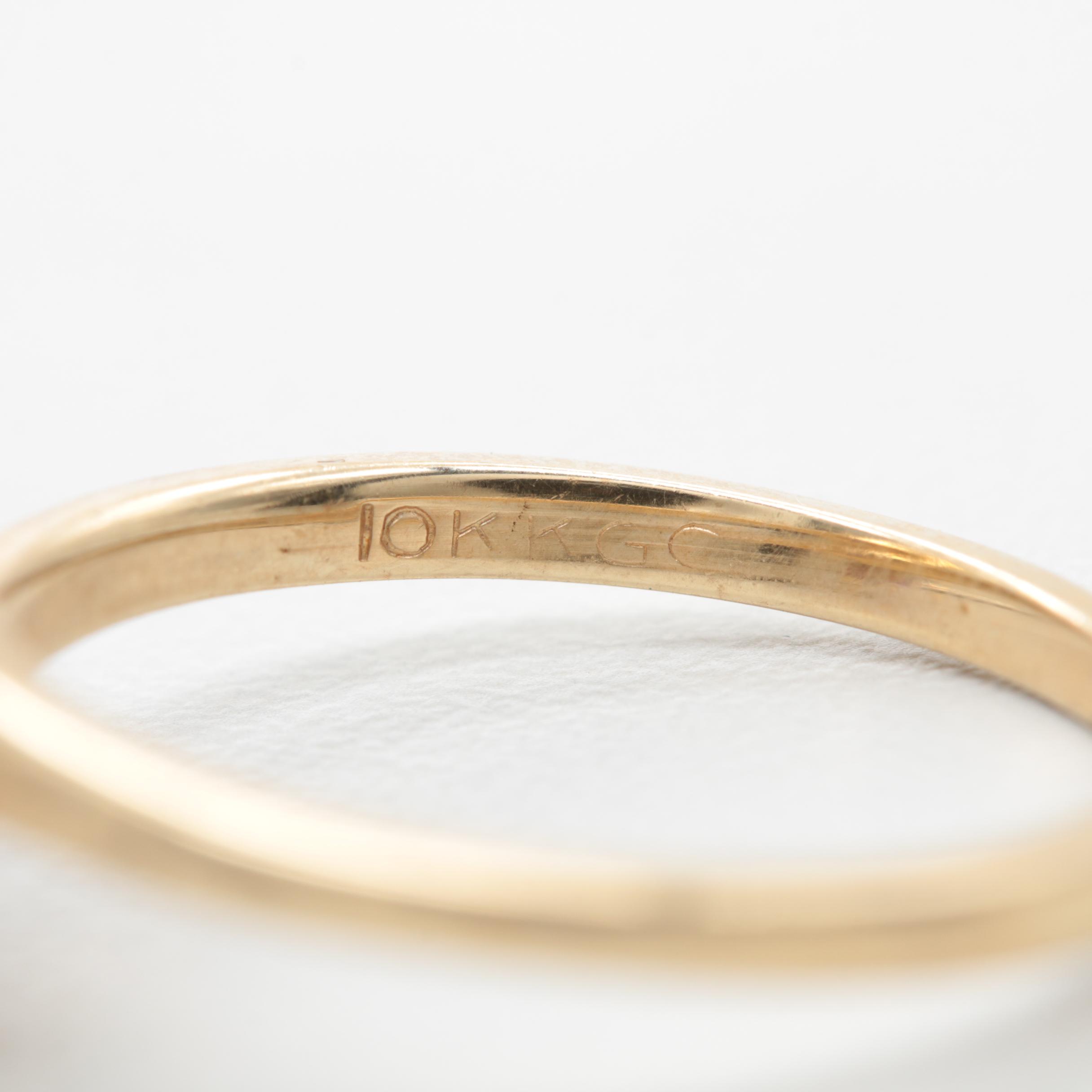 10K Yellow Gold Synthetic Color Change Sapphire Ring