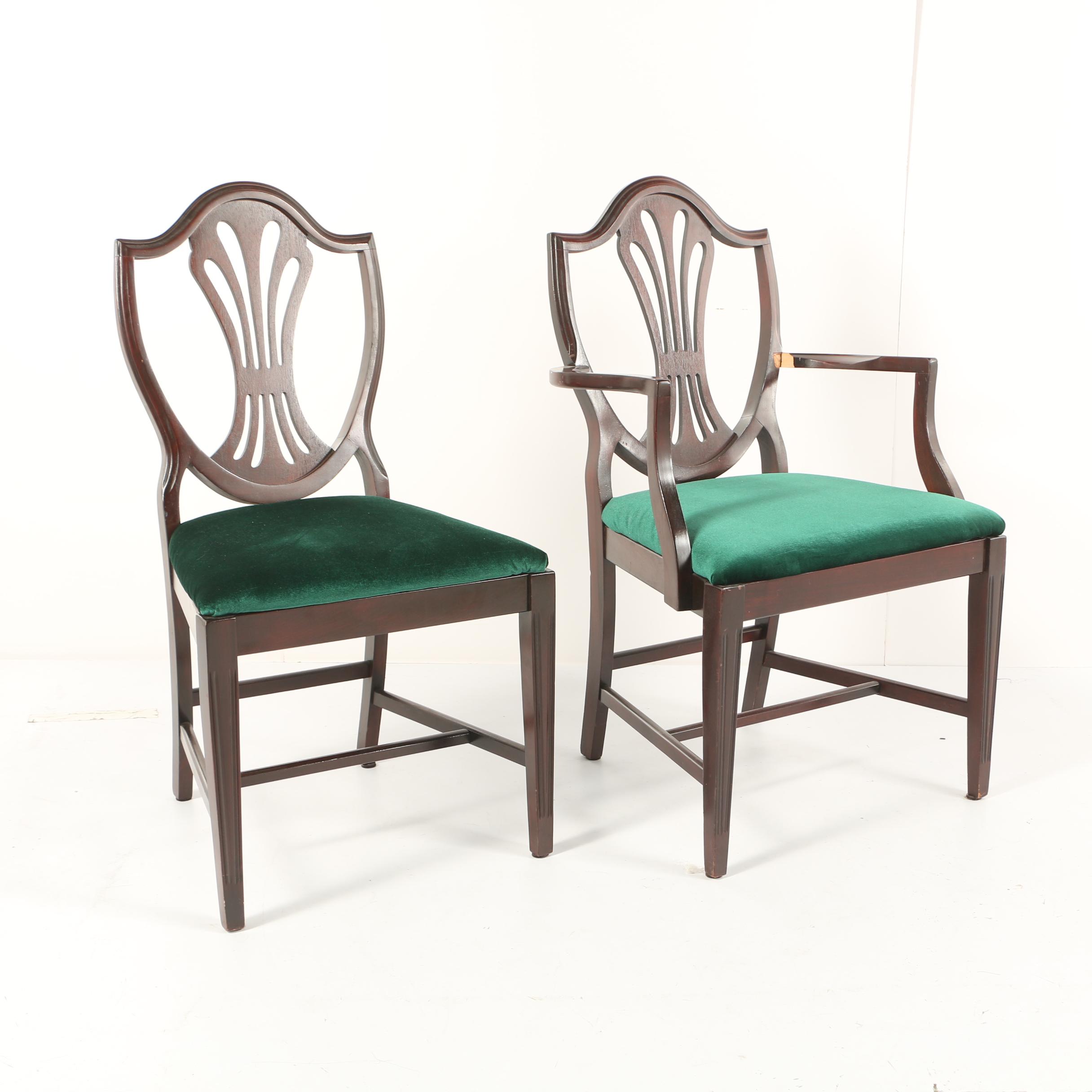 Pierced Shield Back Set of Six Chairs