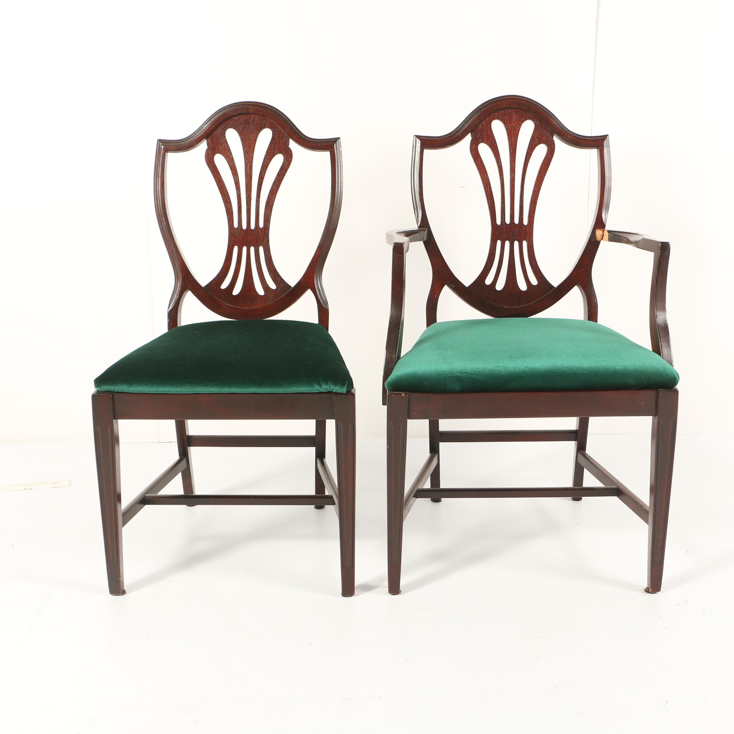 Pierced Shield Back Set of Six Chairs