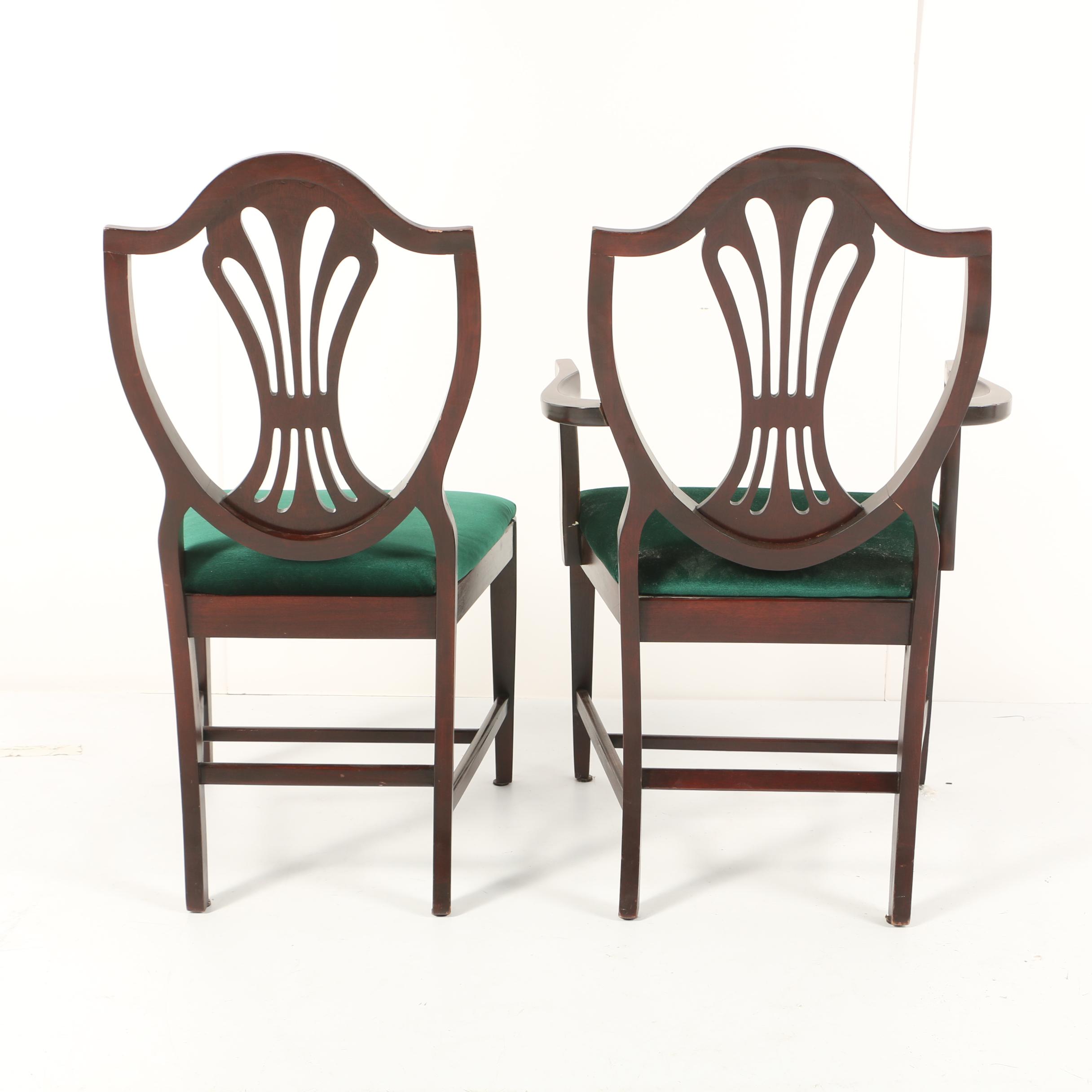 Pierced Shield Back Set of Six Chairs