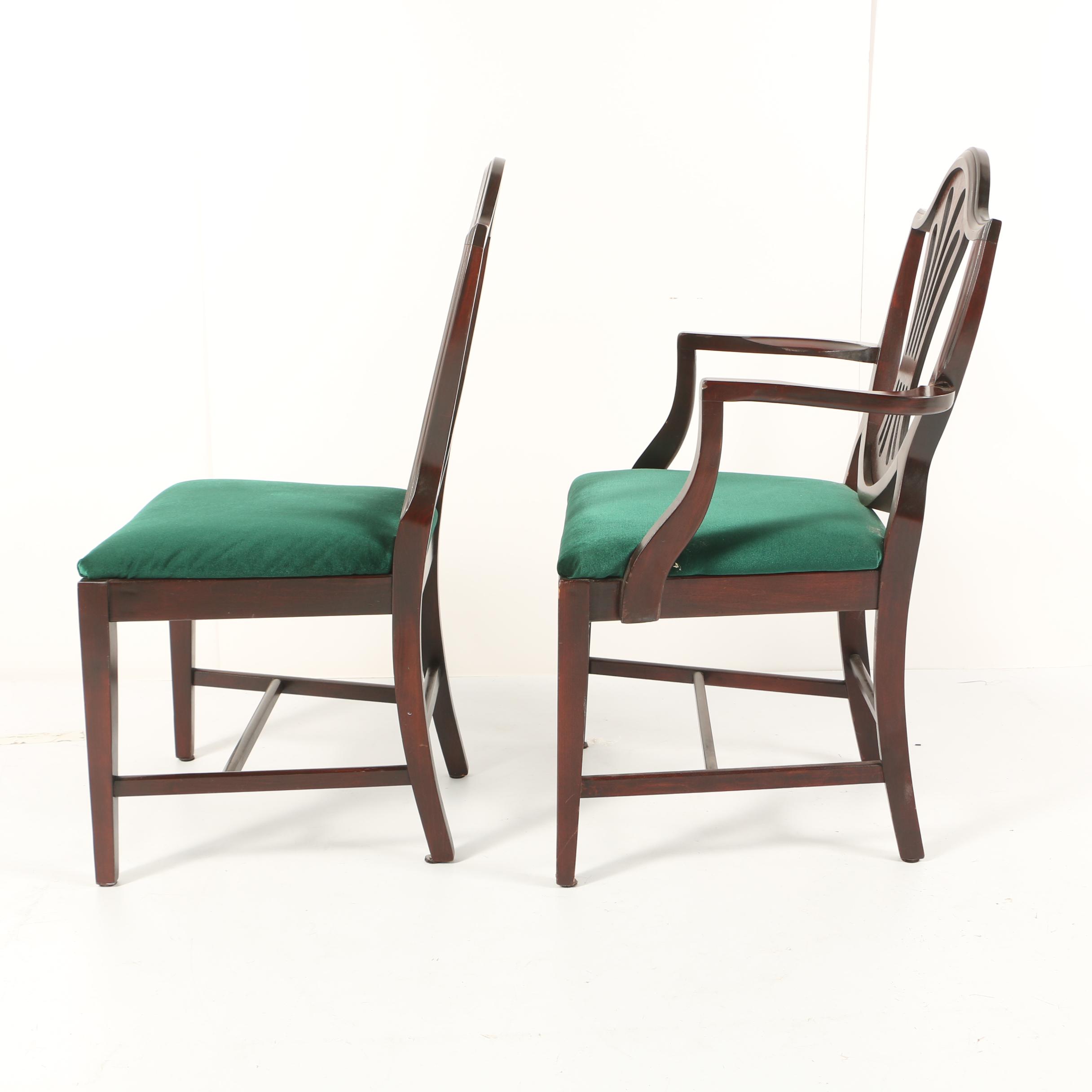 Pierced Shield Back Set of Six Chairs