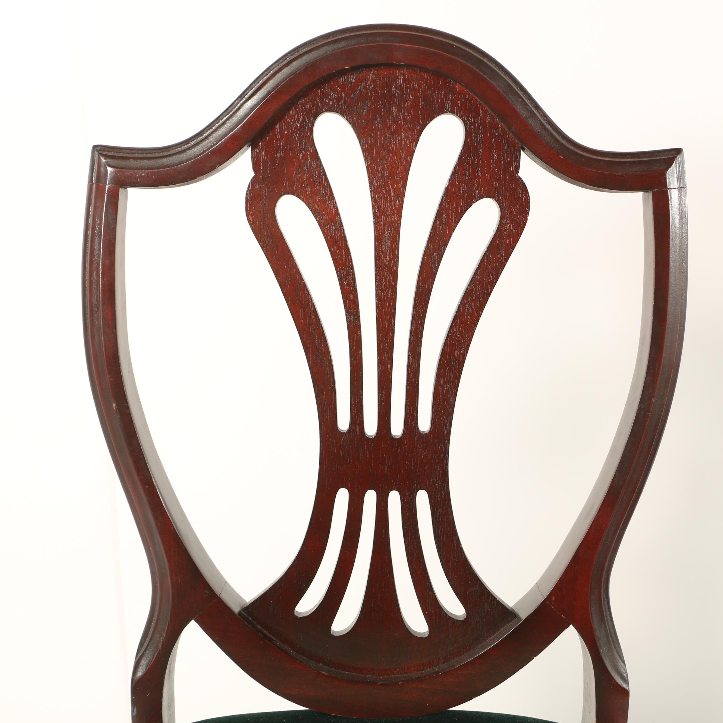 Pierced Shield Back Set of Six Chairs