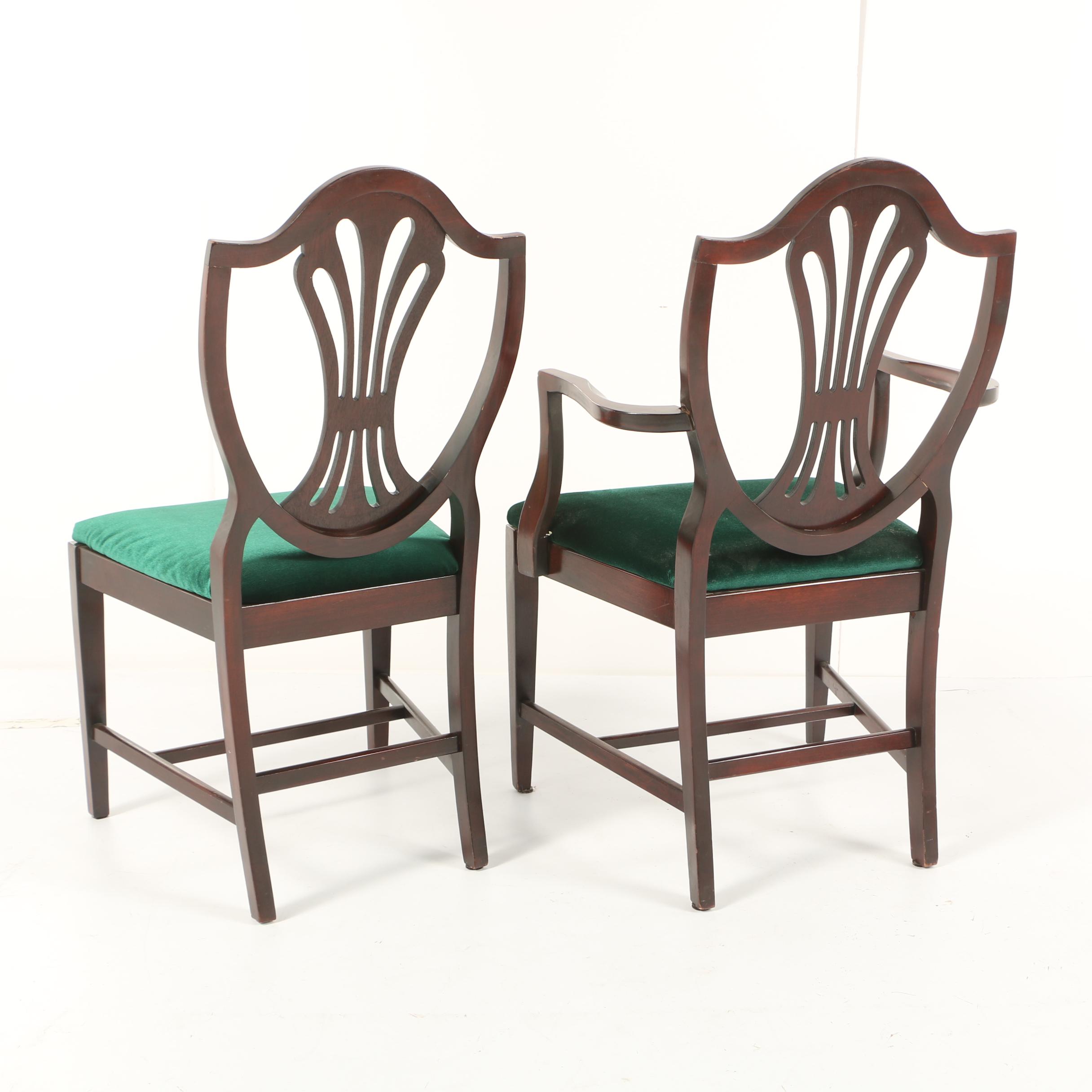 Pierced Shield Back Set of Six Chairs