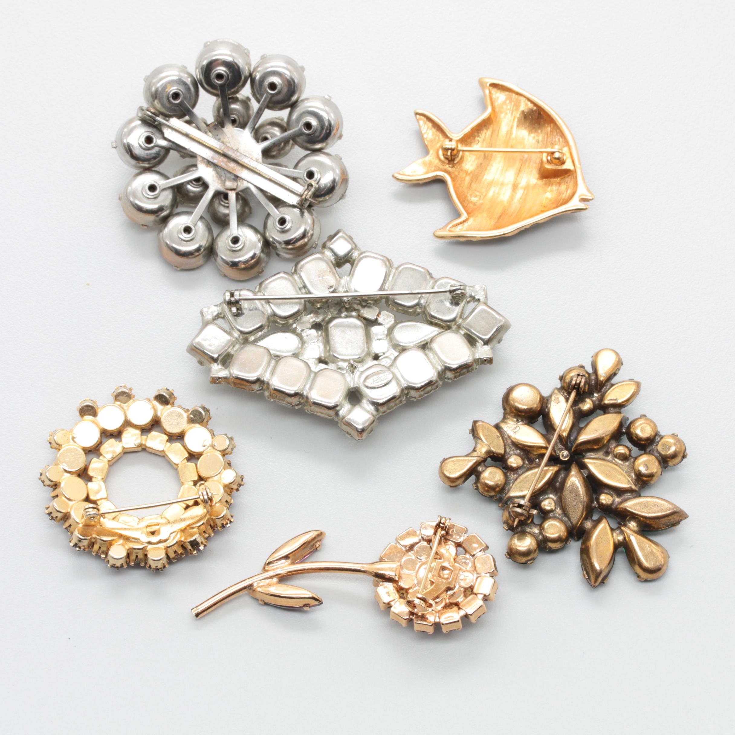 Jewelry Assortment Including Givenchy, Lisner, Weiss, Swarovski, Coach and More
