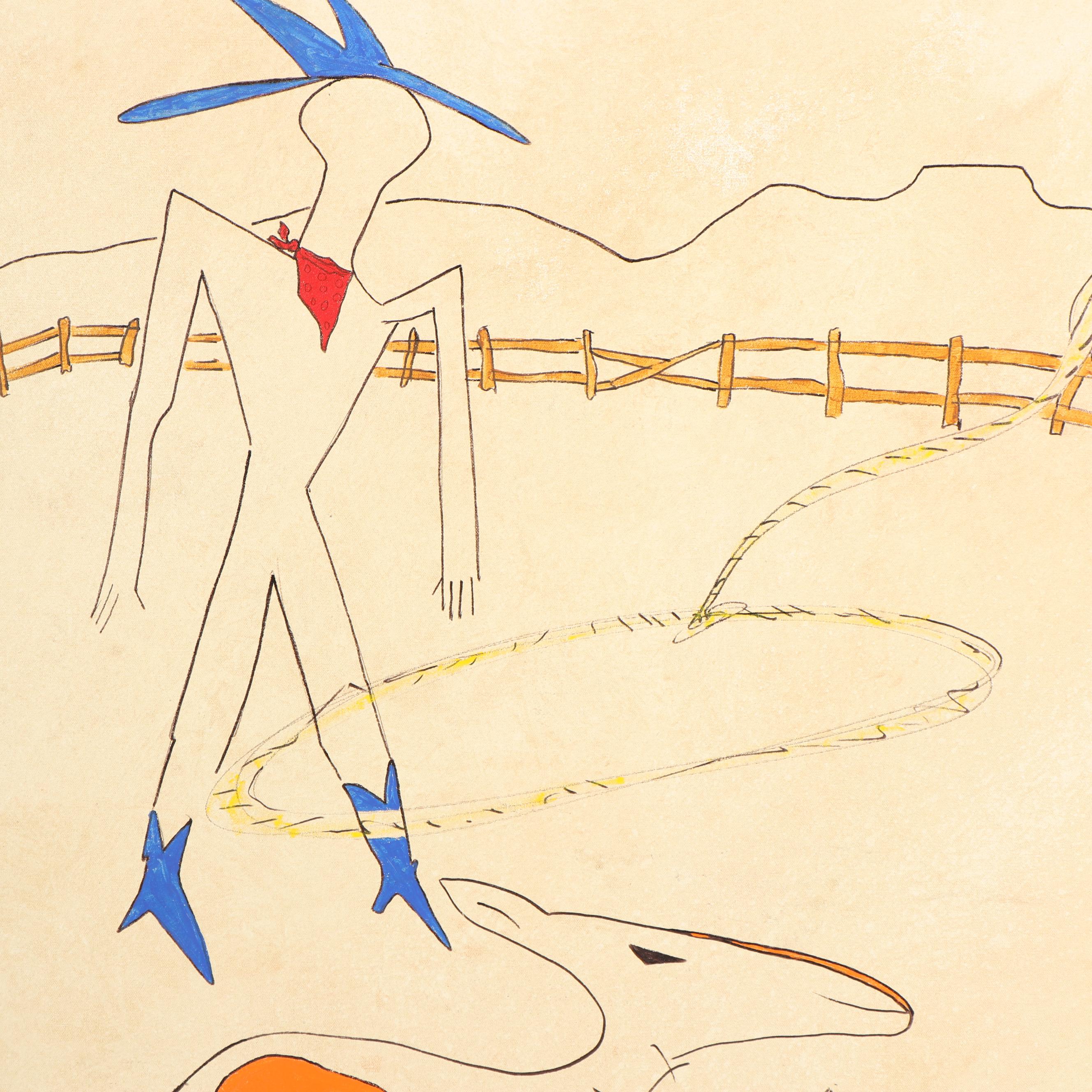 Stefan Georg Mixed Media Painting "Yypee Yi Yo Ki Ya"