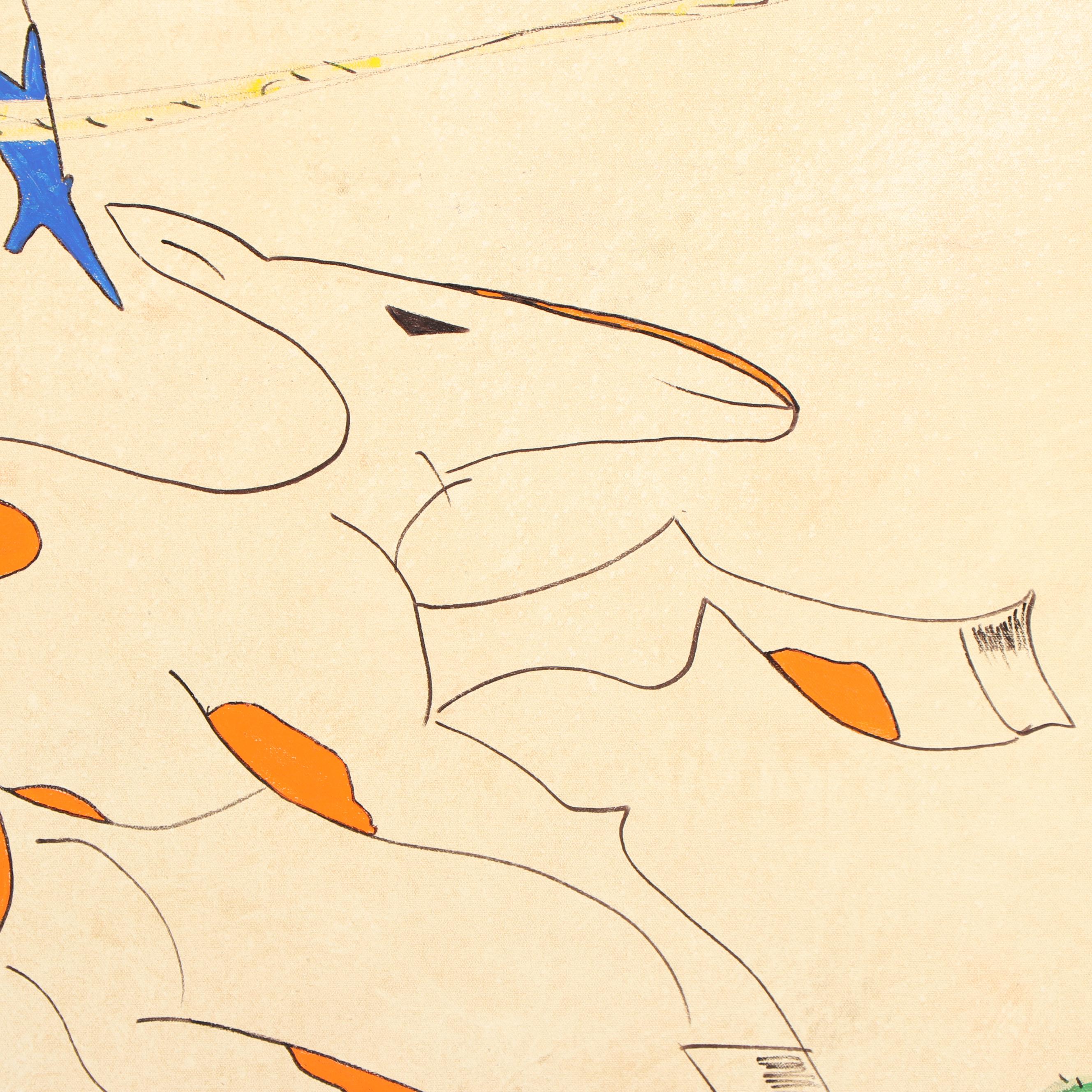 Stefan Georg Mixed Media Painting "Yypee Yi Yo Ki Ya"