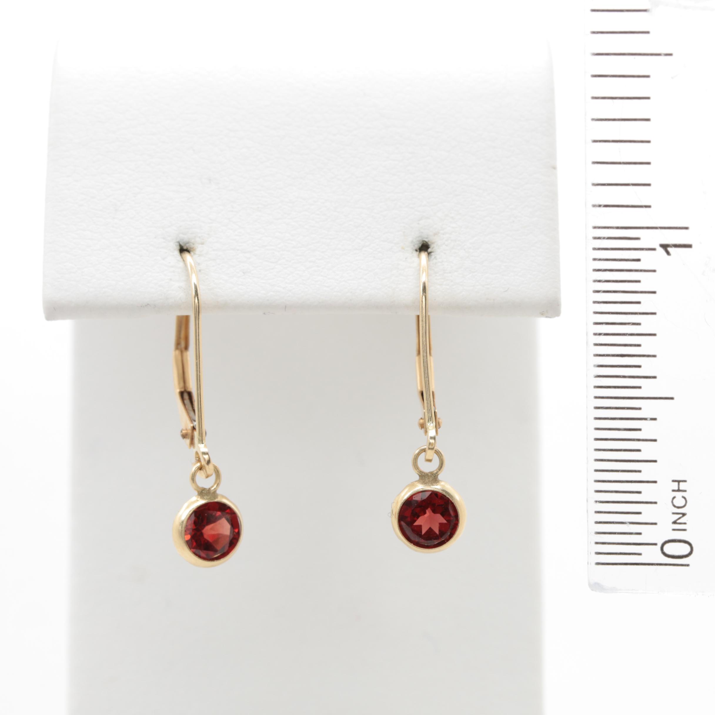 14K Yellow Gold Earrings Including Citrine