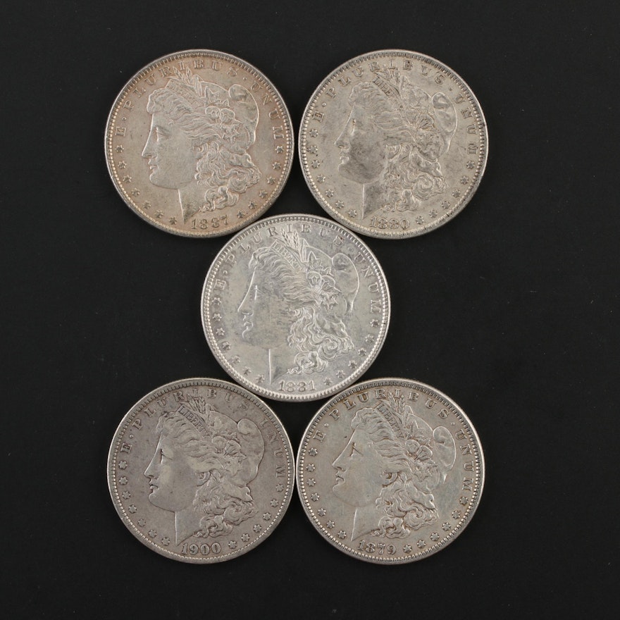 1879, 1880, 1881, 1887 and 1900-O Morgan Silver Dollars