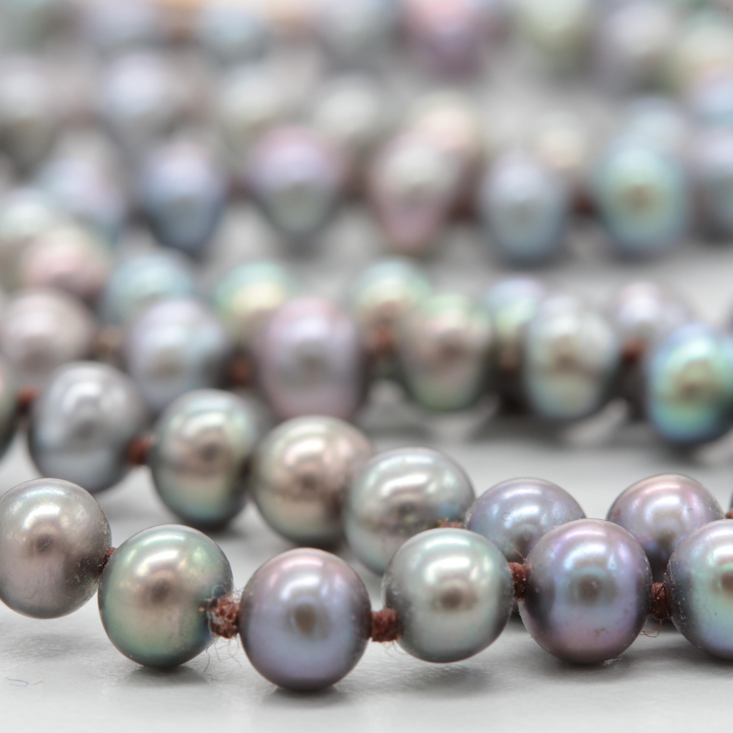 14K Yellow Gold Cultured Pearl Single Strand Necklace