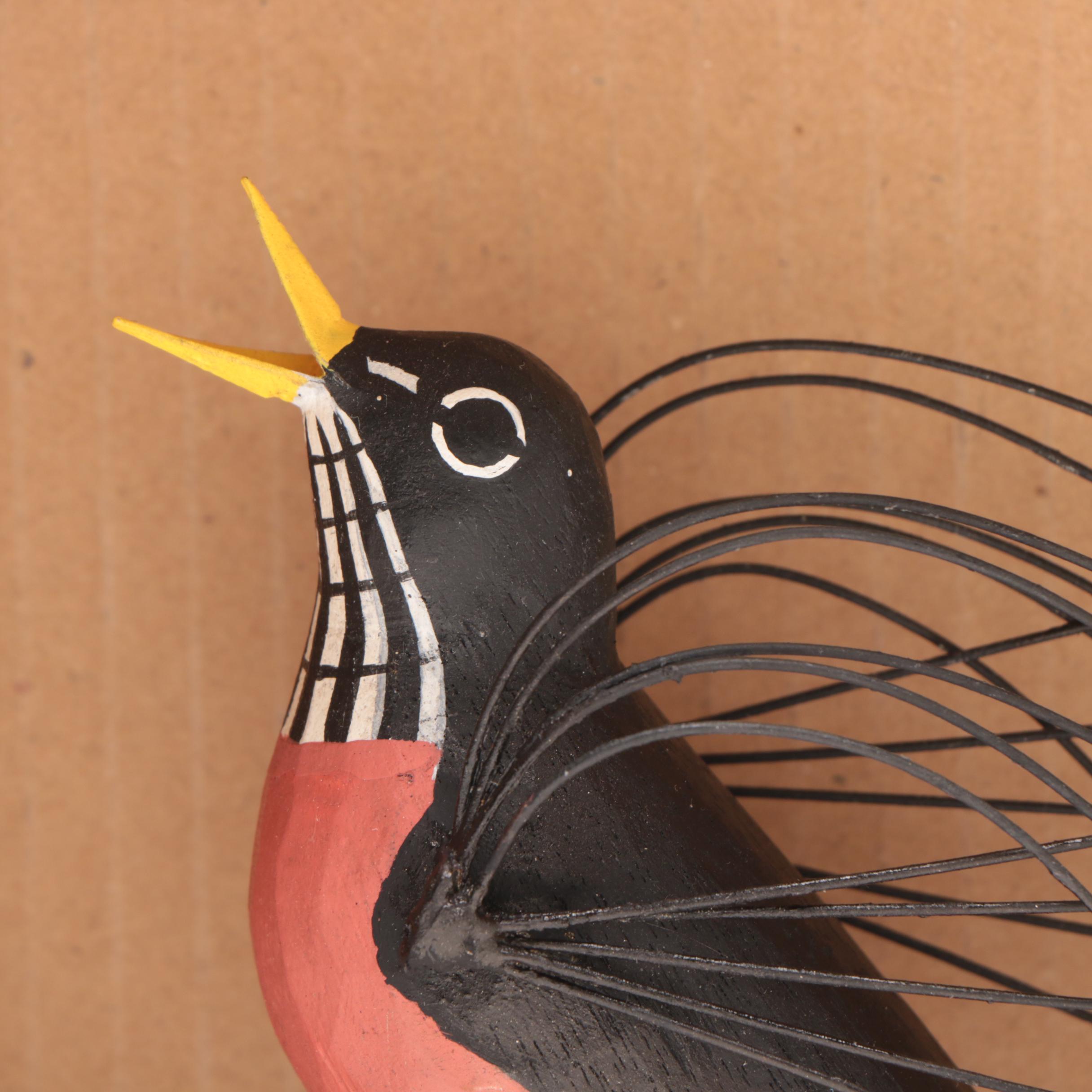 Wood and Metal Sculpture after Charley Harper "Round Robin"