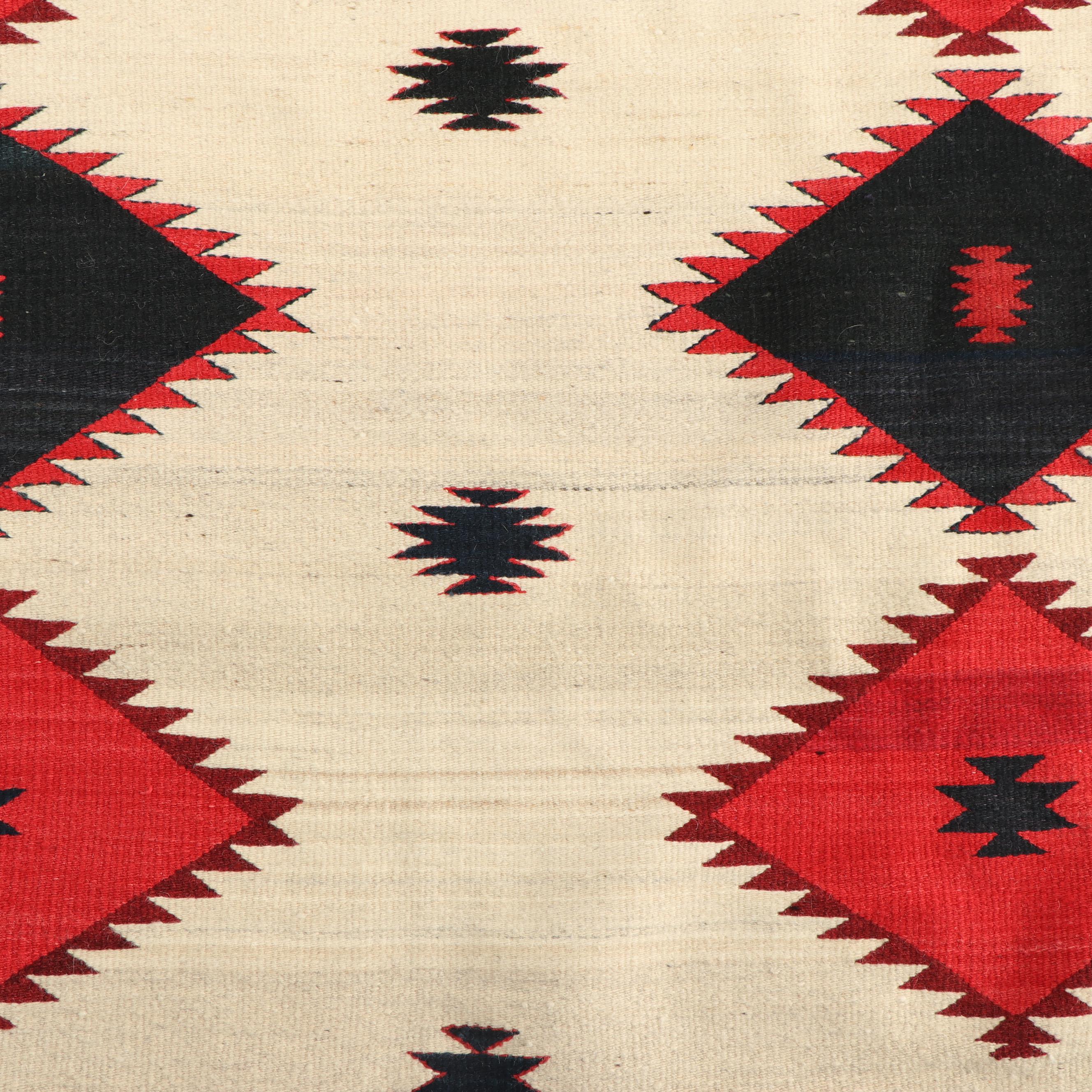 Handwoven Mexican Zapotec Wool Rug by Master Weaver Wence Martinez, 1989