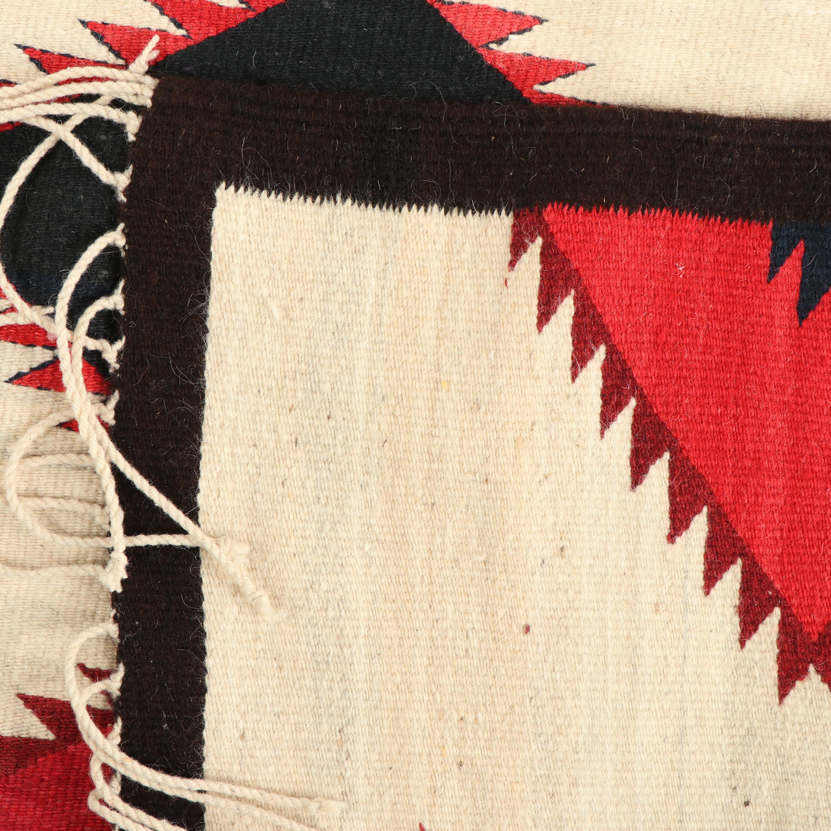 Handwoven Mexican Zapotec Wool Rug by Master Weaver Wence Martinez, 1989