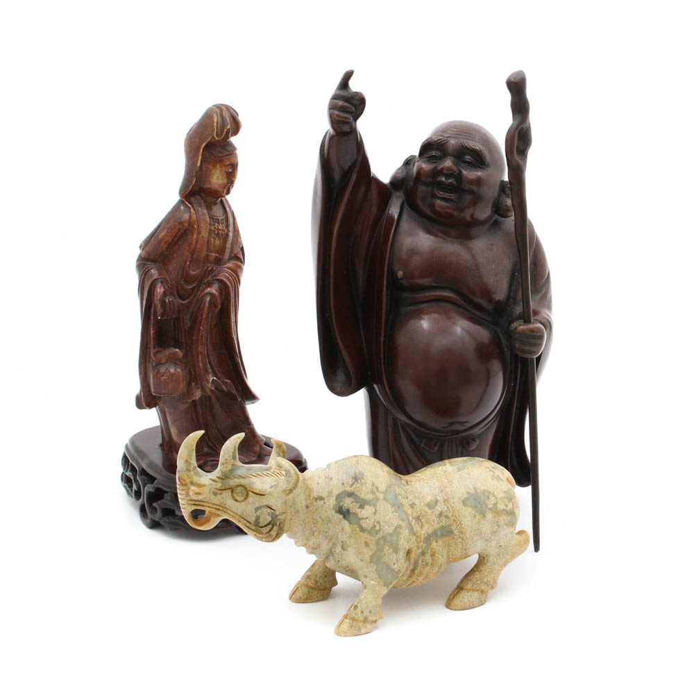 Chinese Hand Carved Stone Figurines