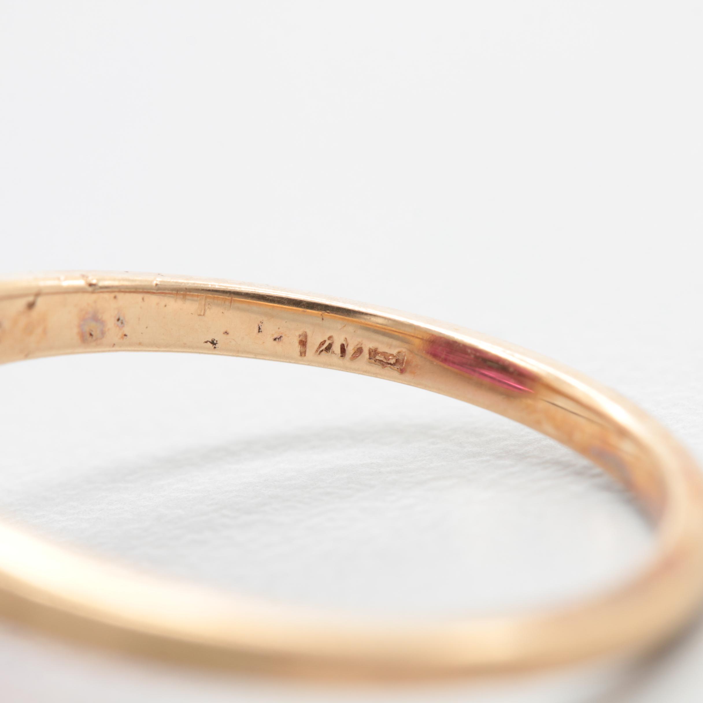 14K Yellow Gold Synthetic Ruby and Enamel Masonic Ring