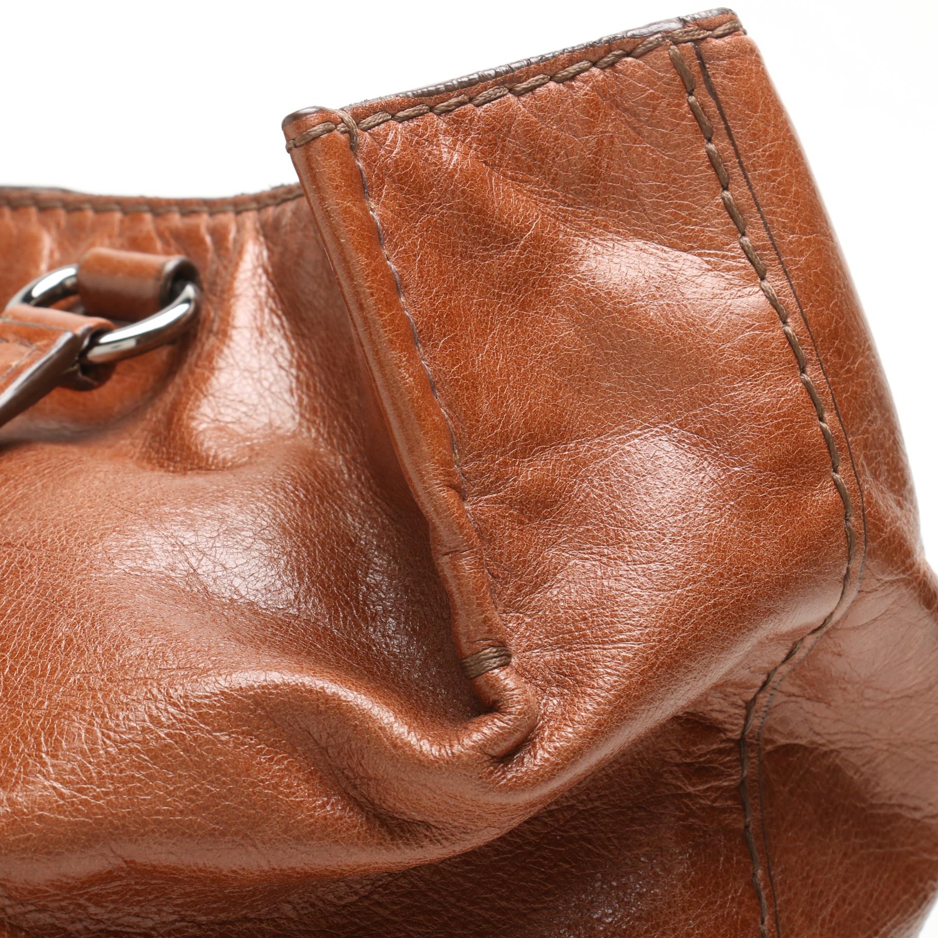 Prada Chestnut Brown Leather Tote Bag