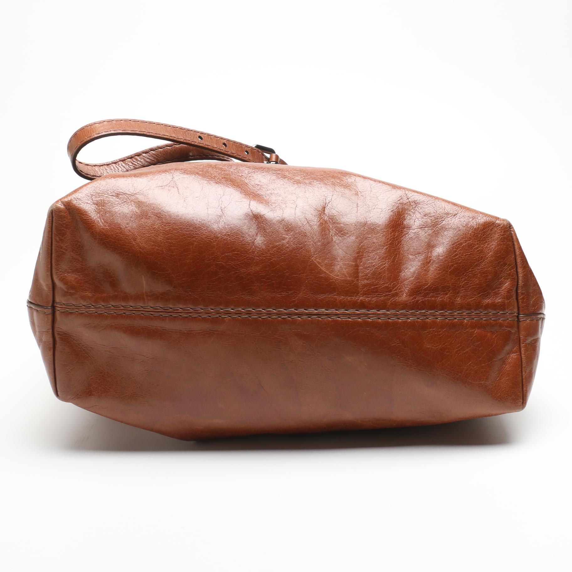 Prada Chestnut Brown Leather Tote Bag