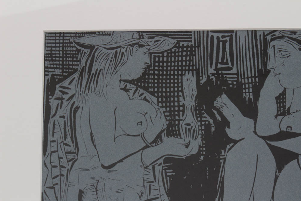 Pablo Picasso Linoleum Cut "Two Women"