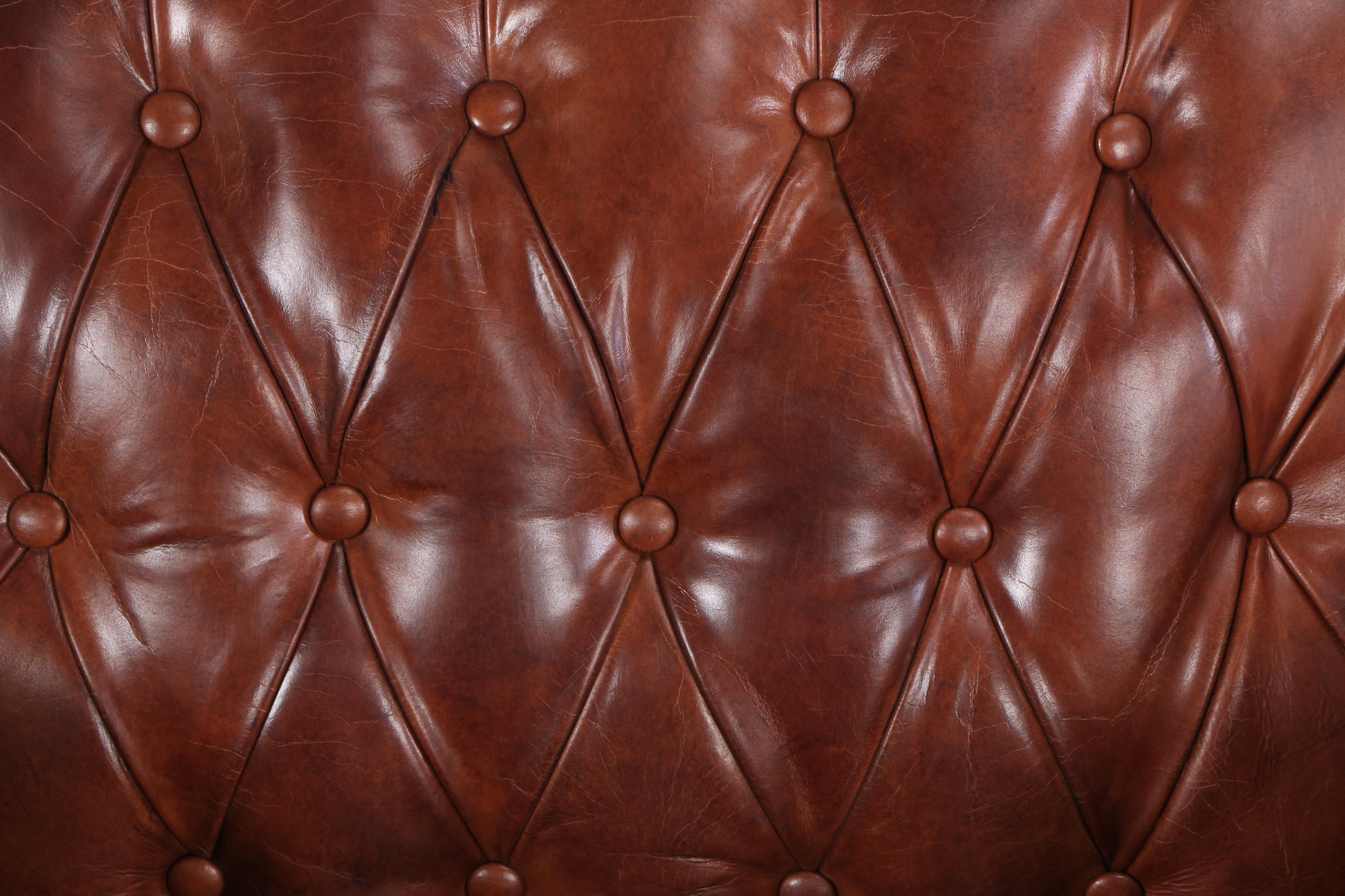 "Chatsworth" Cognac Leather Club Chairs by Blue Ocean Traders