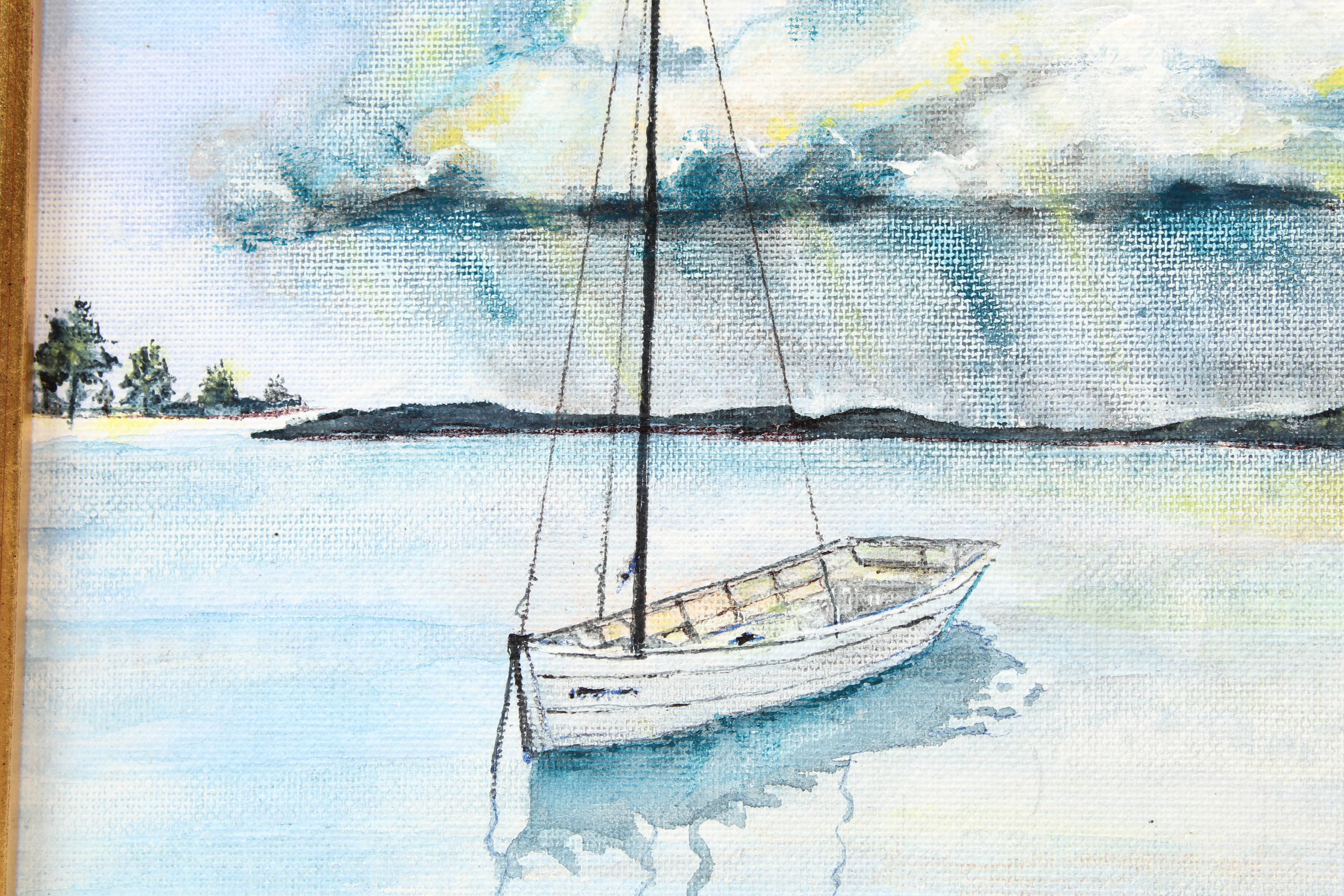 Charles R. Baxter Oil Seascape with Sailboat