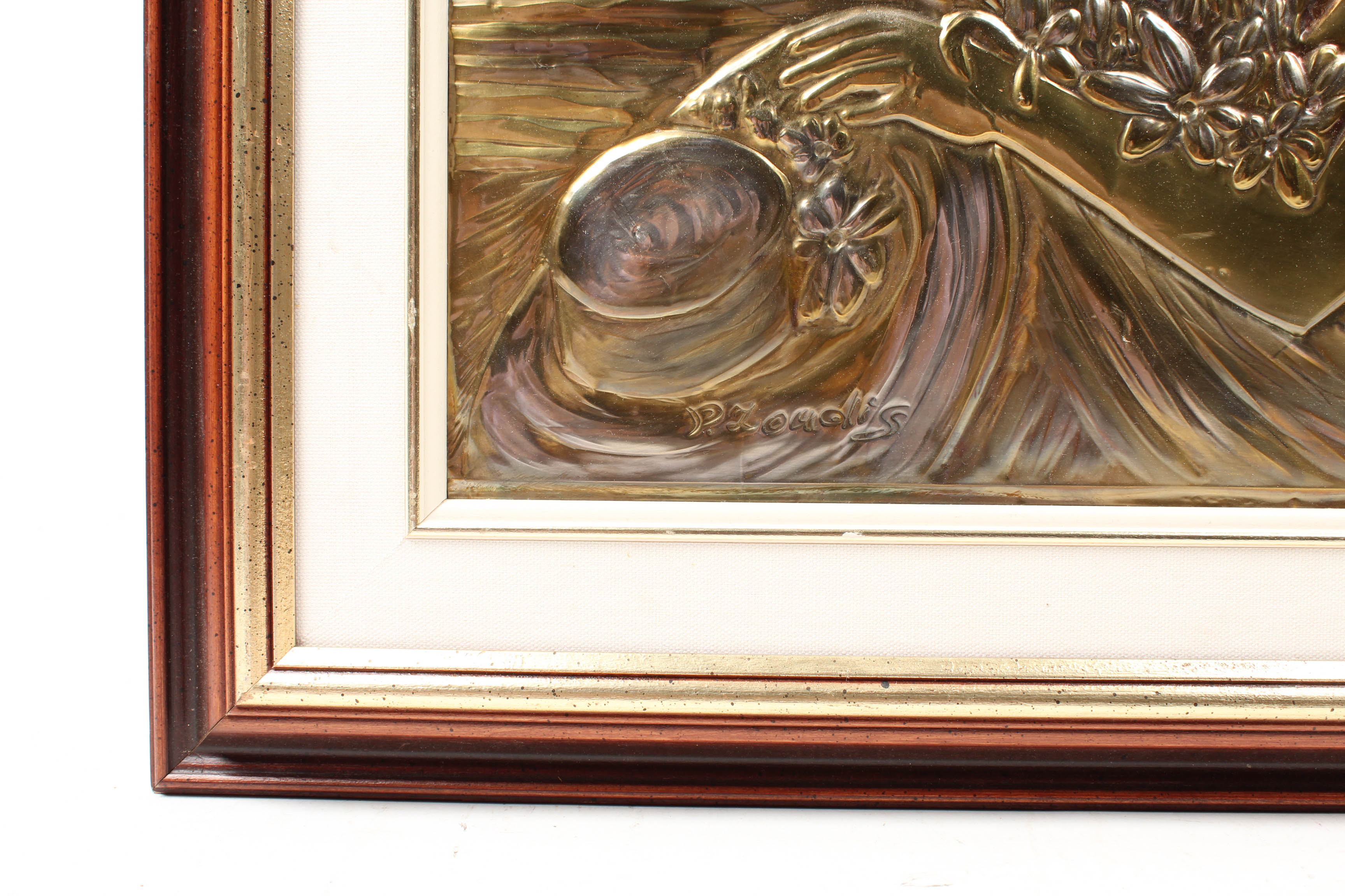 P. Loudis Art Nouveau Metal Relief Work