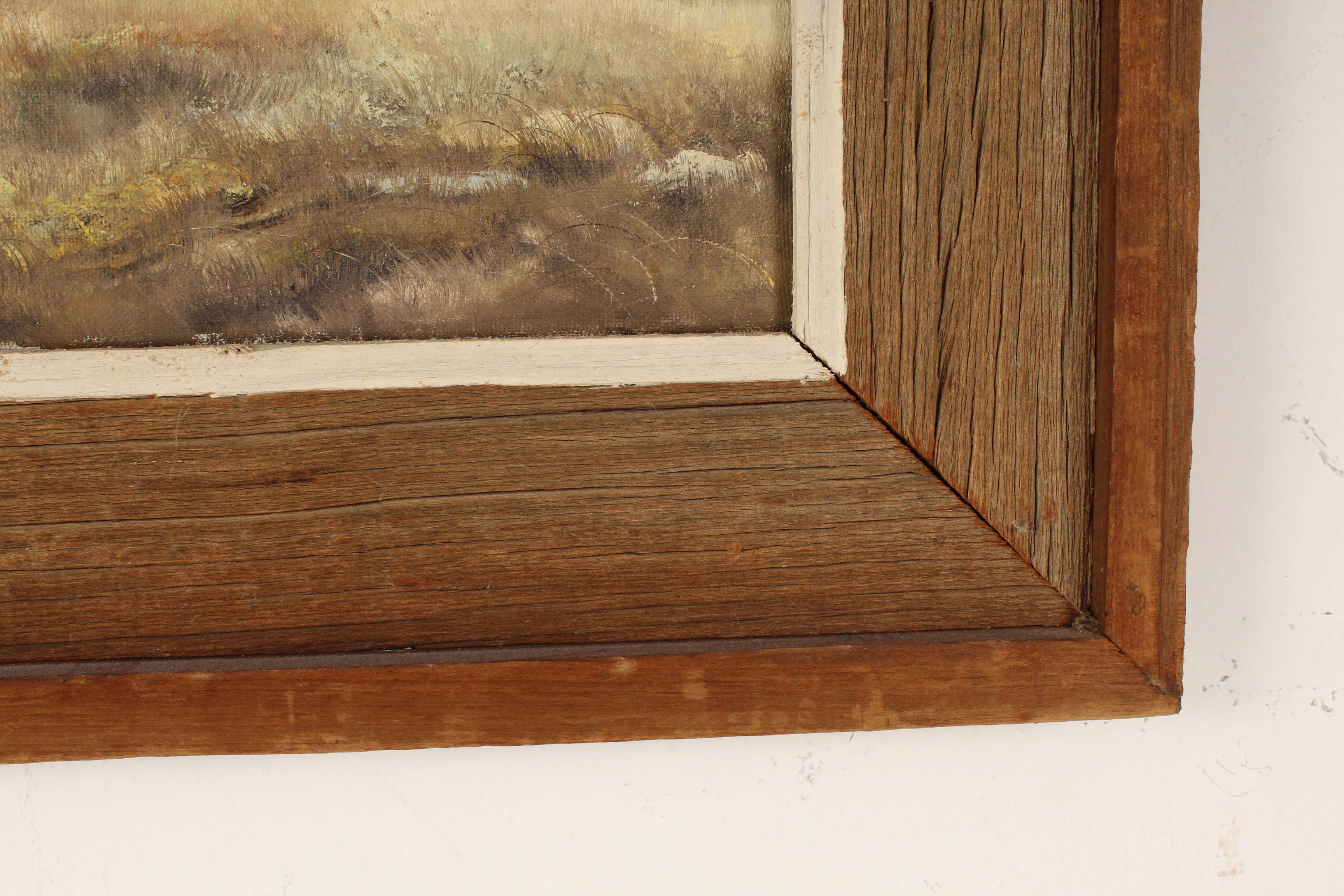 Bruce A. Hume Vintage Oil Painting Landscape with Flying Pheasant