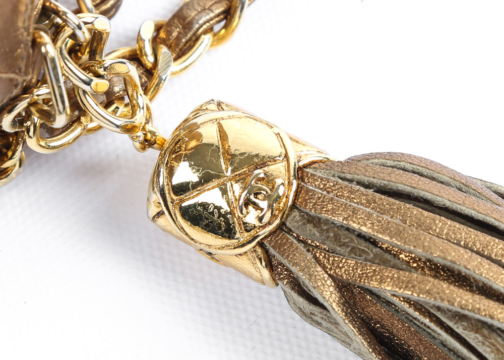 Chanel Quilted Chatelaine Metallic Leather Shoulder Bag