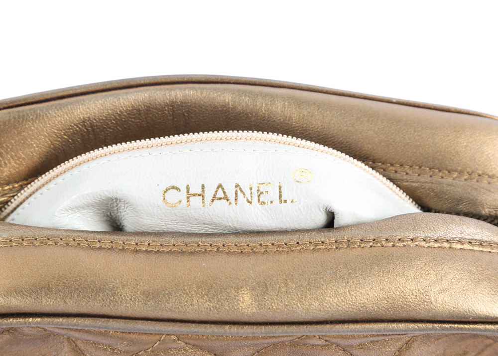 Chanel Quilted Chatelaine Metallic Leather Shoulder Bag