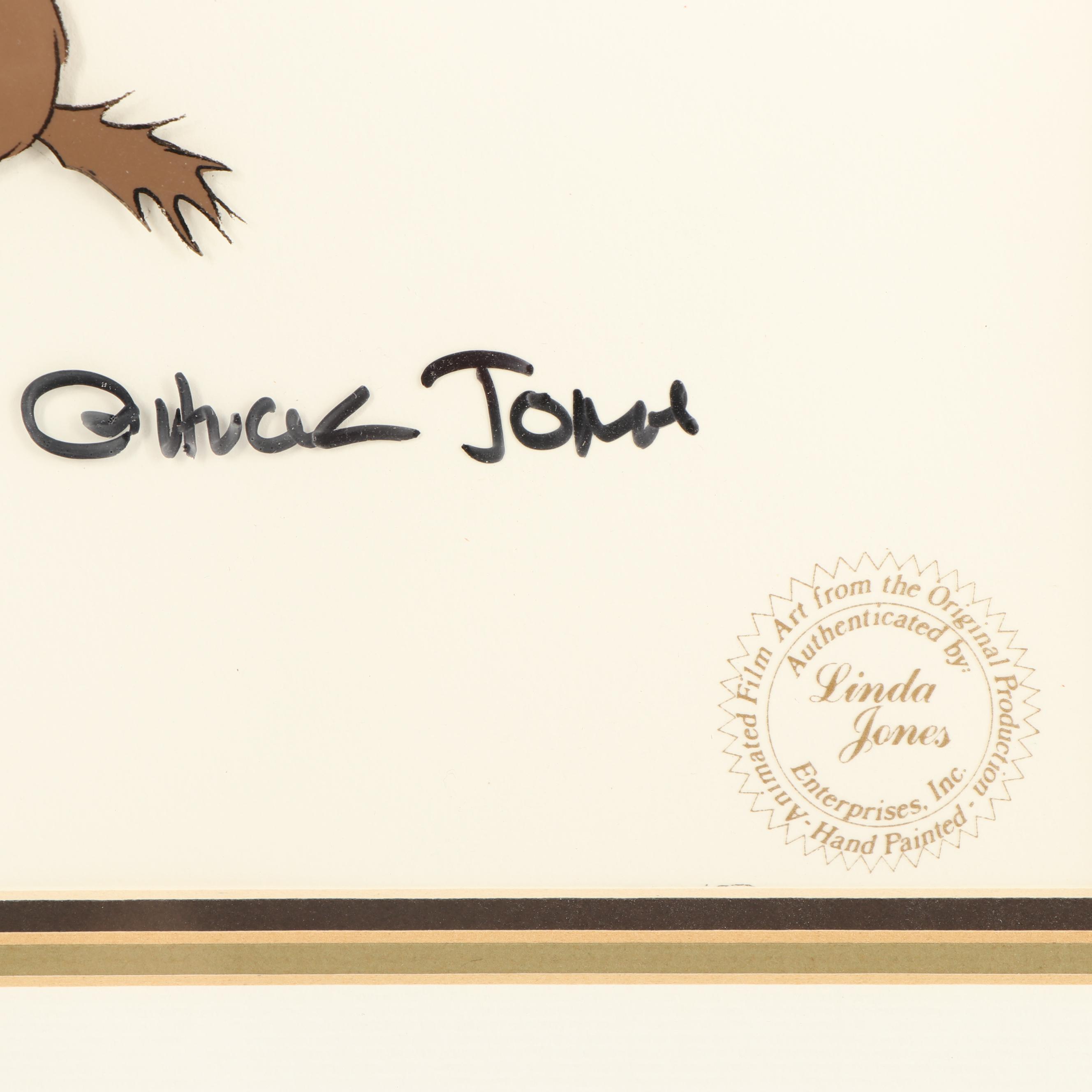 Chuck Jones Signed 1979 Hand-Painted Production Cel "Wile E. Coyote"