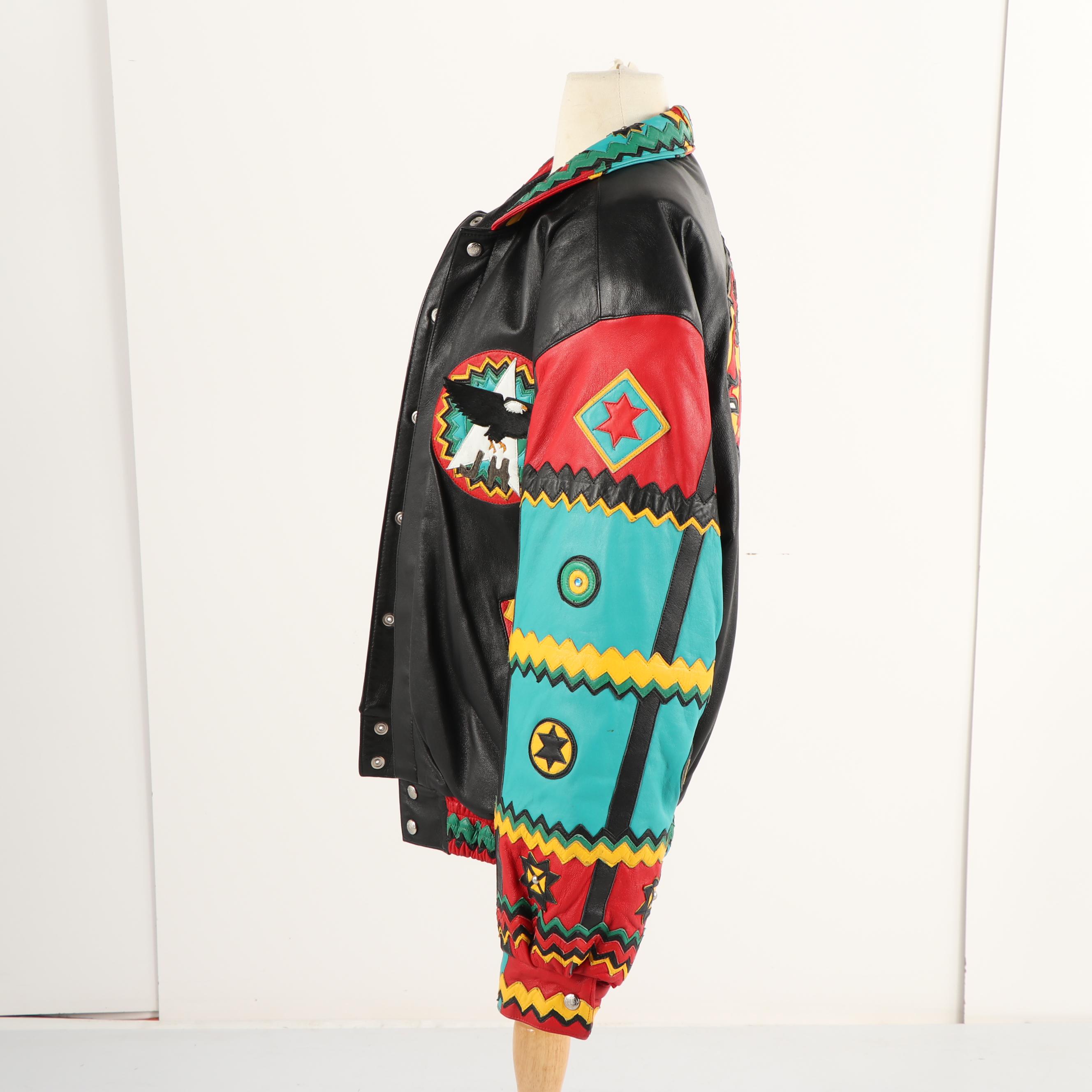 Men's 1990s Jeff Hamilton Custom Leather Art Jacket