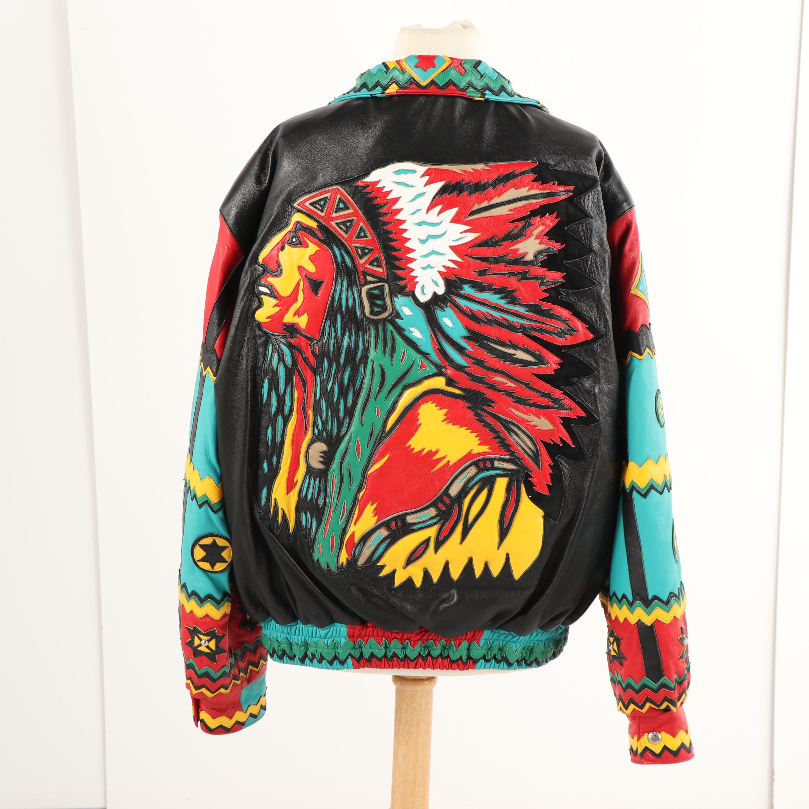 Men's 1990s Jeff Hamilton Custom Leather Art Jacket
