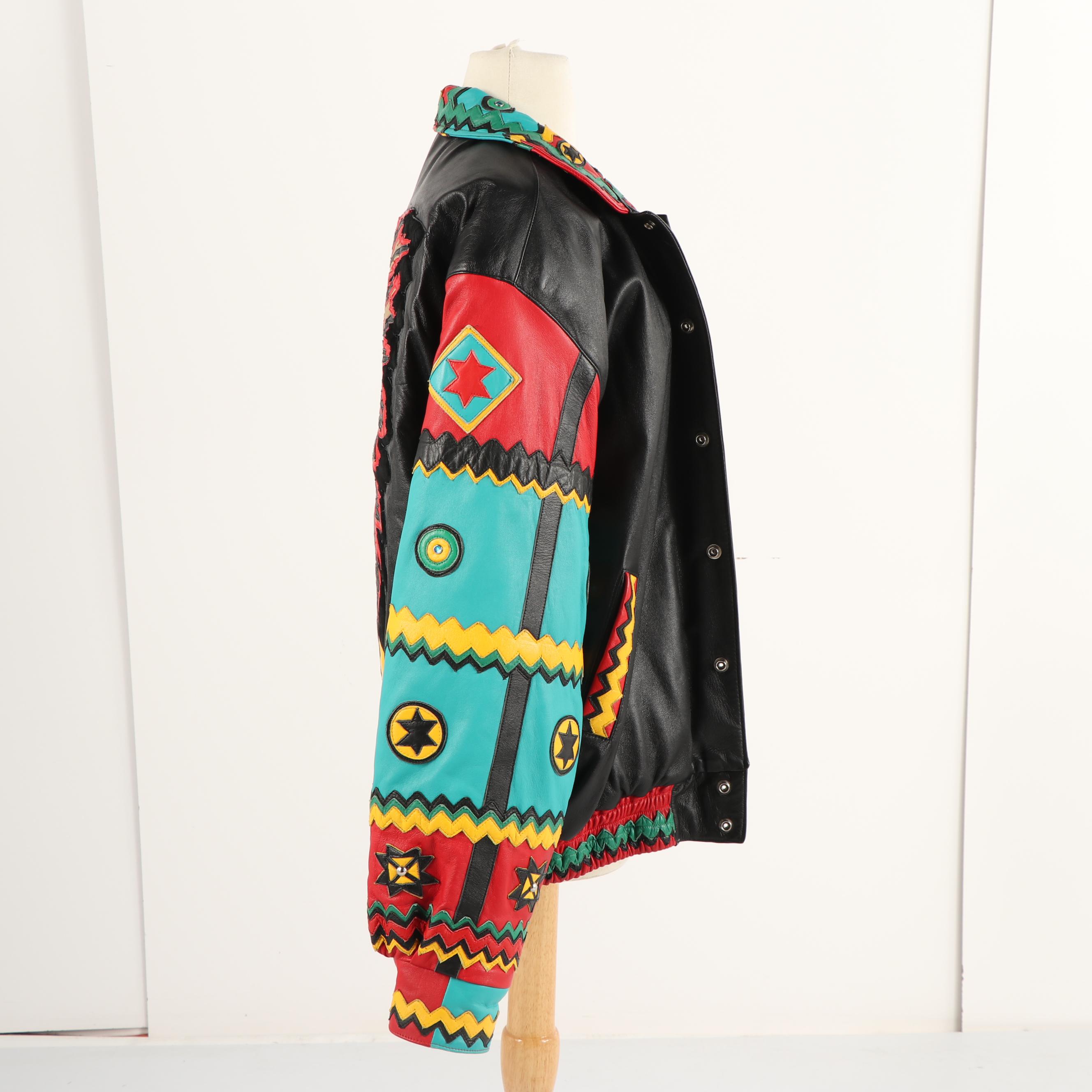 Men's 1990s Jeff Hamilton Custom Leather Art Jacket