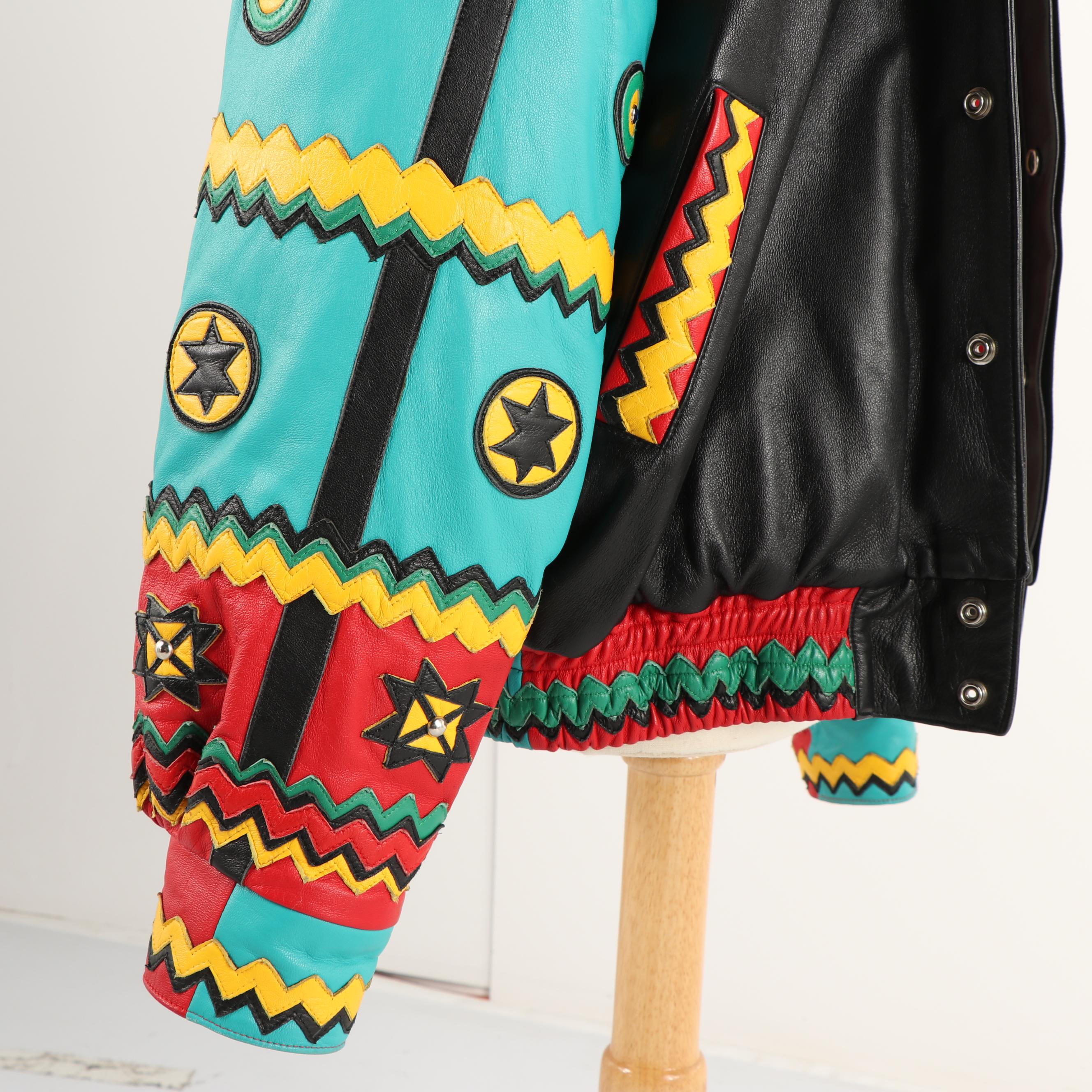 Men's 1990s Jeff Hamilton Custom Leather Art Jacket