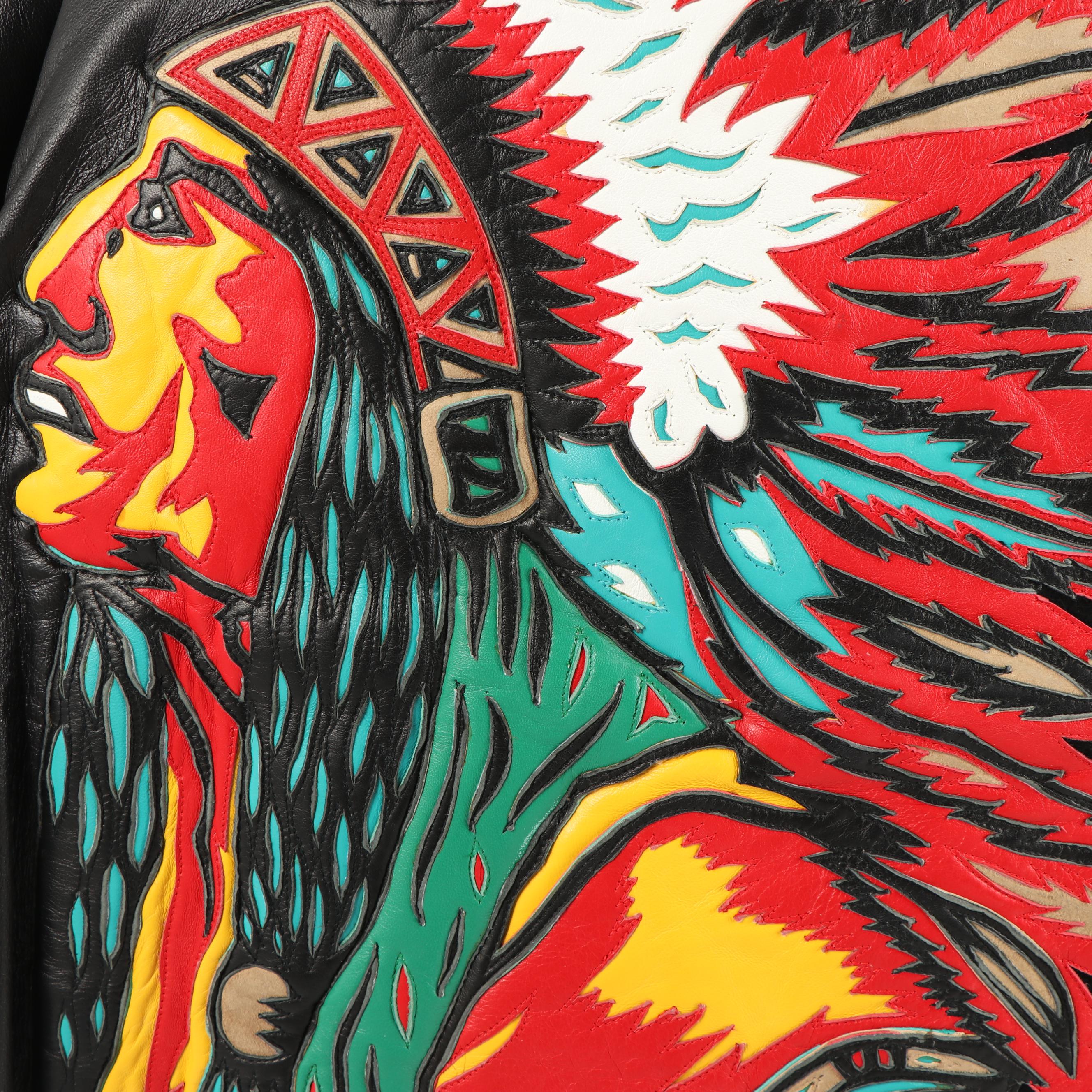 Men's 1990s Jeff Hamilton Custom Leather Art Jacket