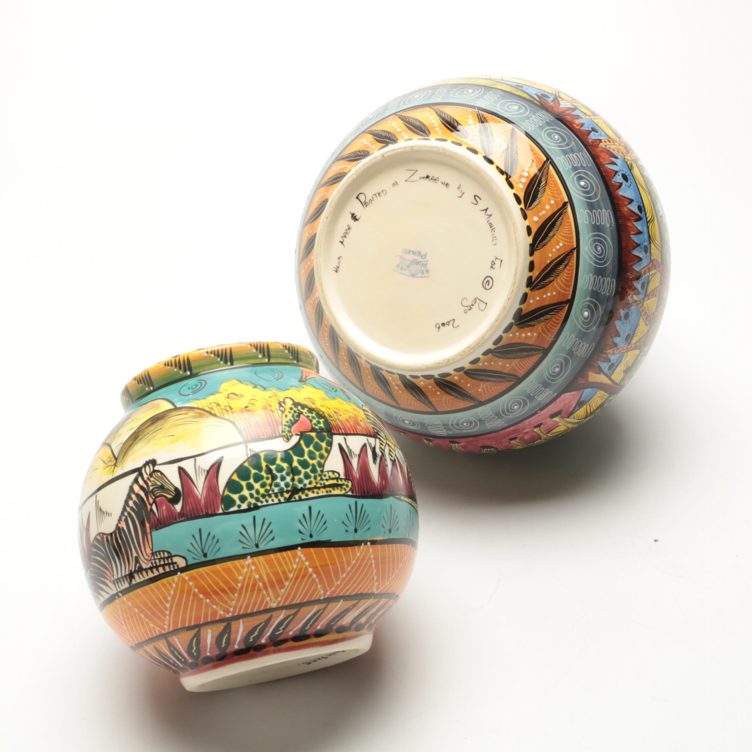 Penzo Zimbabwe Hand-Painted Pottery