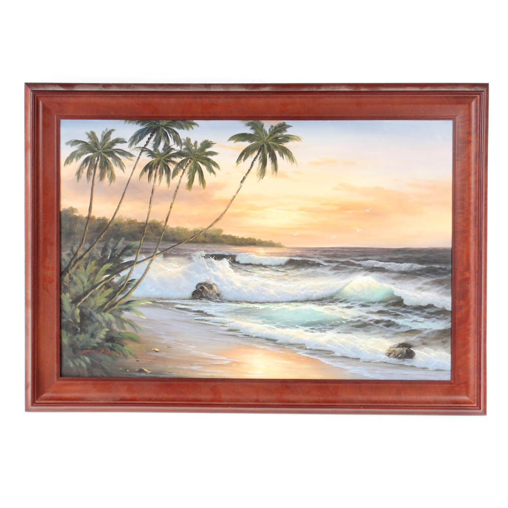 Oil Painting of Beach Scene
