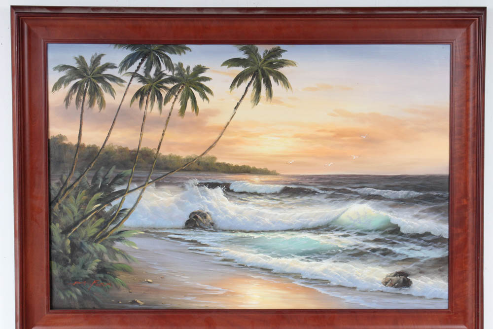 Oil Painting of Beach Scene