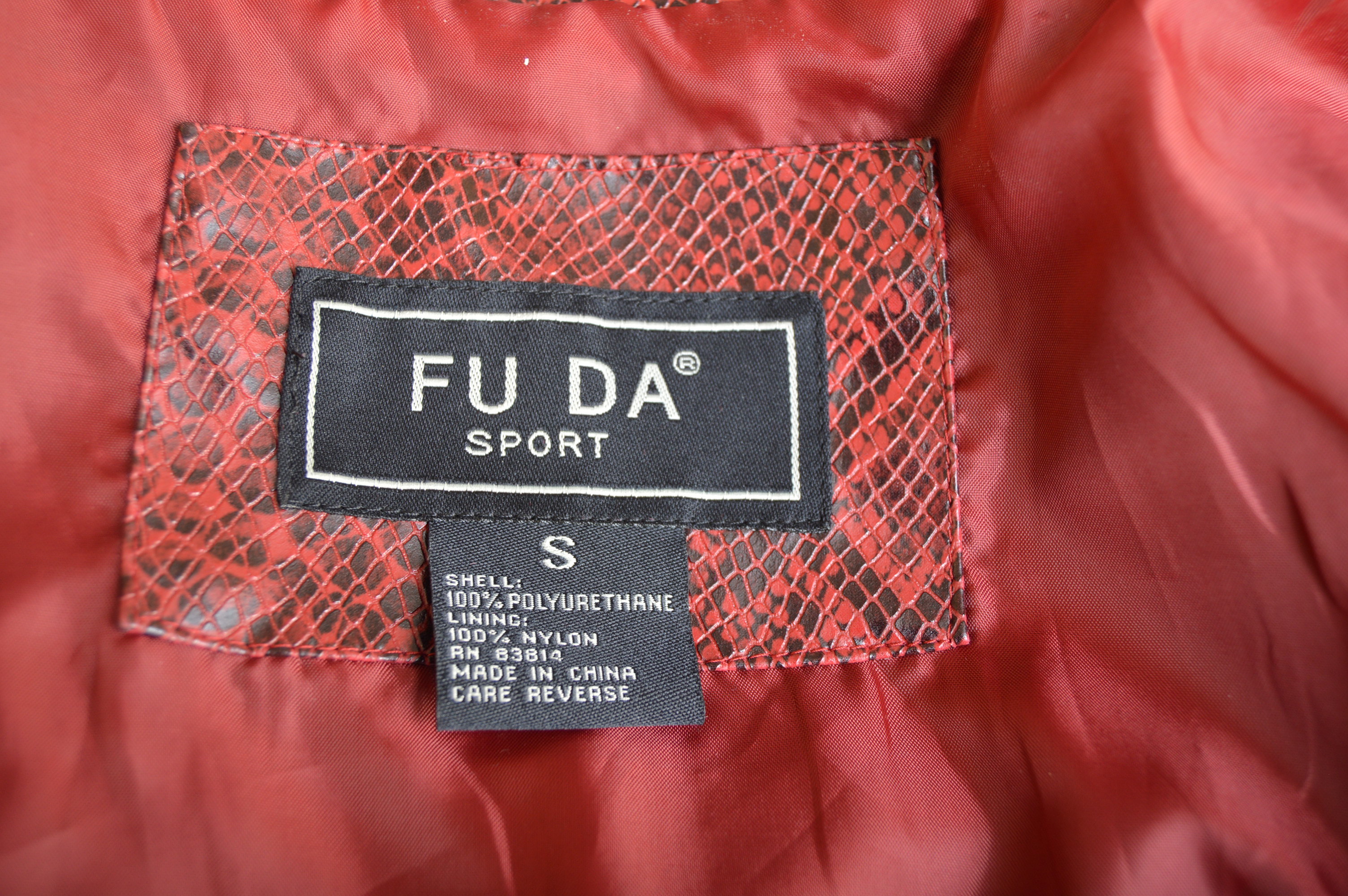 Women's Levi's Vest and Fu Da Sport Red Python Print Faux Leather Jacket