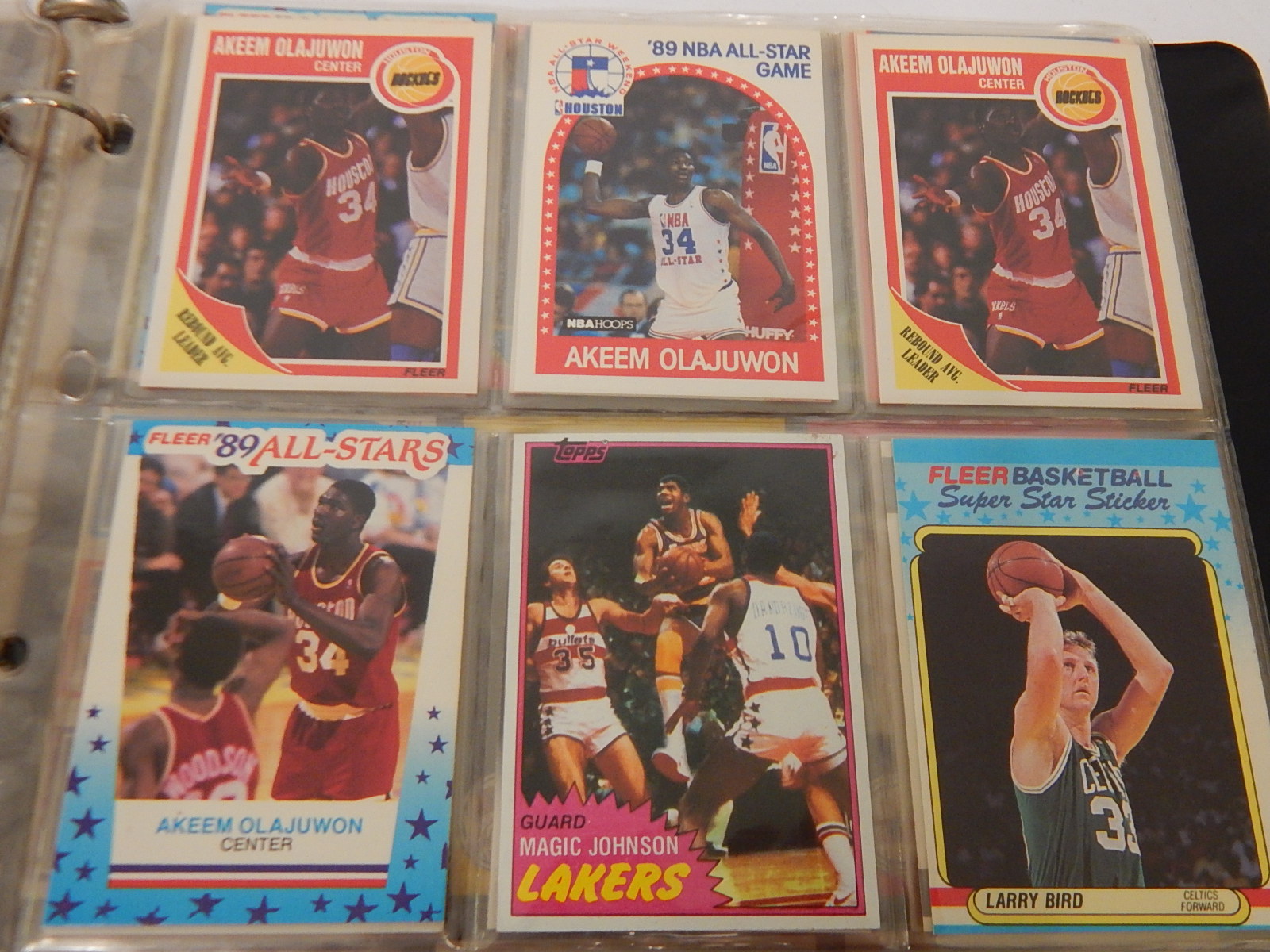 Album with 63 Basketball Star Cards from 1980s - Wilkins Rookie, Bird, Barkley